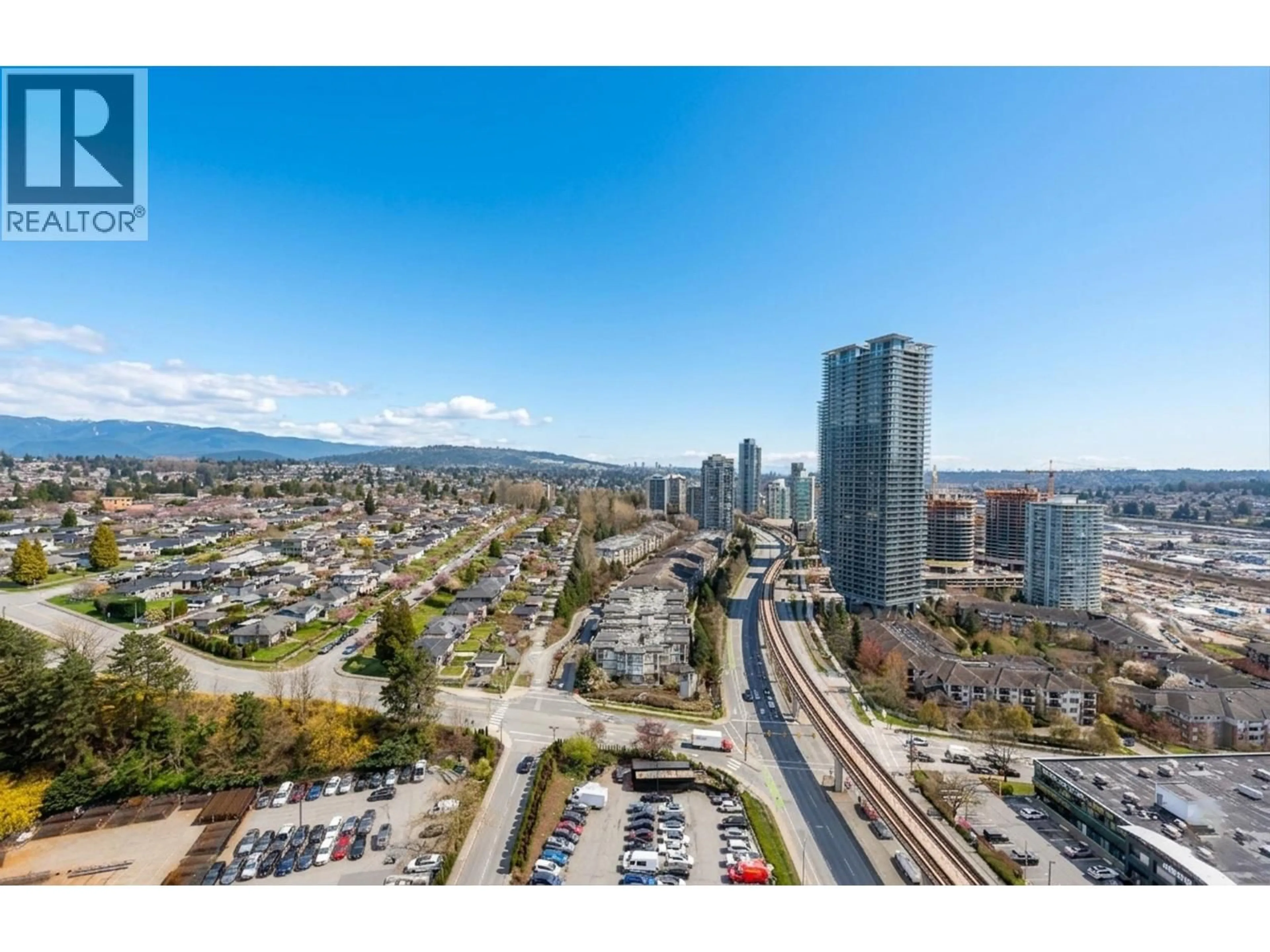 A pic from outside/outdoor area/front of a property/back of a property/a pic from drone, city buildings view from balcony for 1801 - 4650 BRENTWOOD BOULEVARD, Burnaby British Columbia V5C0M3