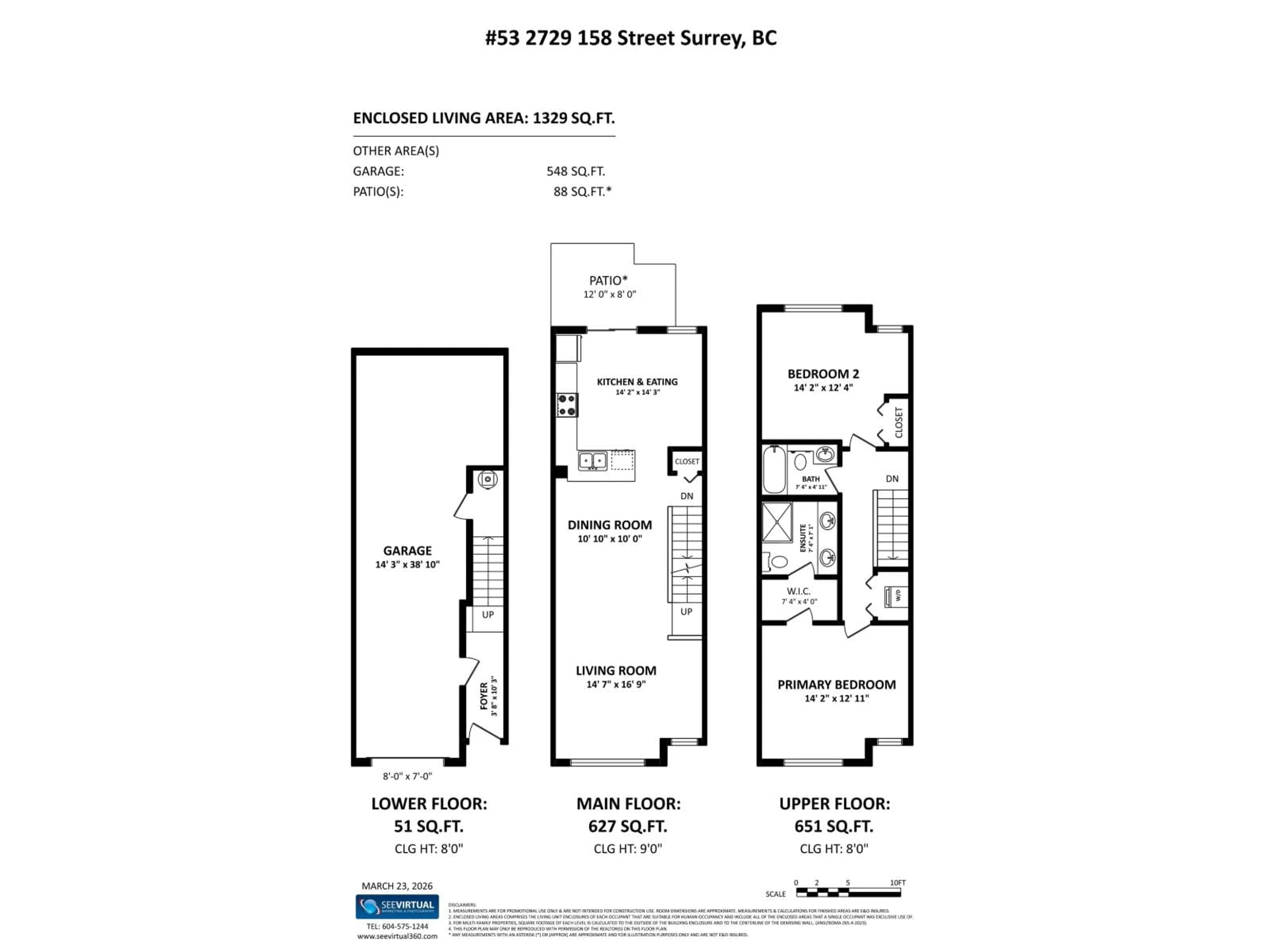 Floor plan for 53 - 2729 158 STREET, Surrey British Columbia V3Z1P4