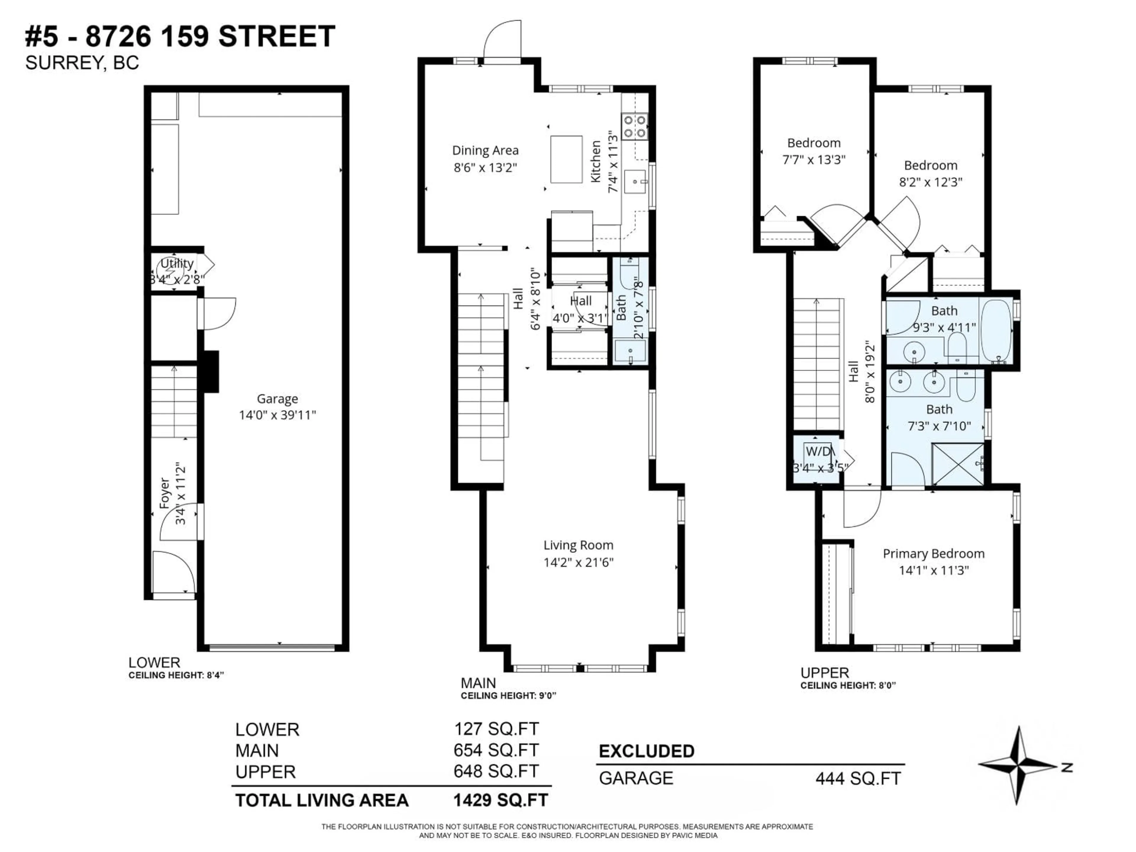 Floor plan for 5 - 8726 159 STREET, Surrey British Columbia V4N0A8