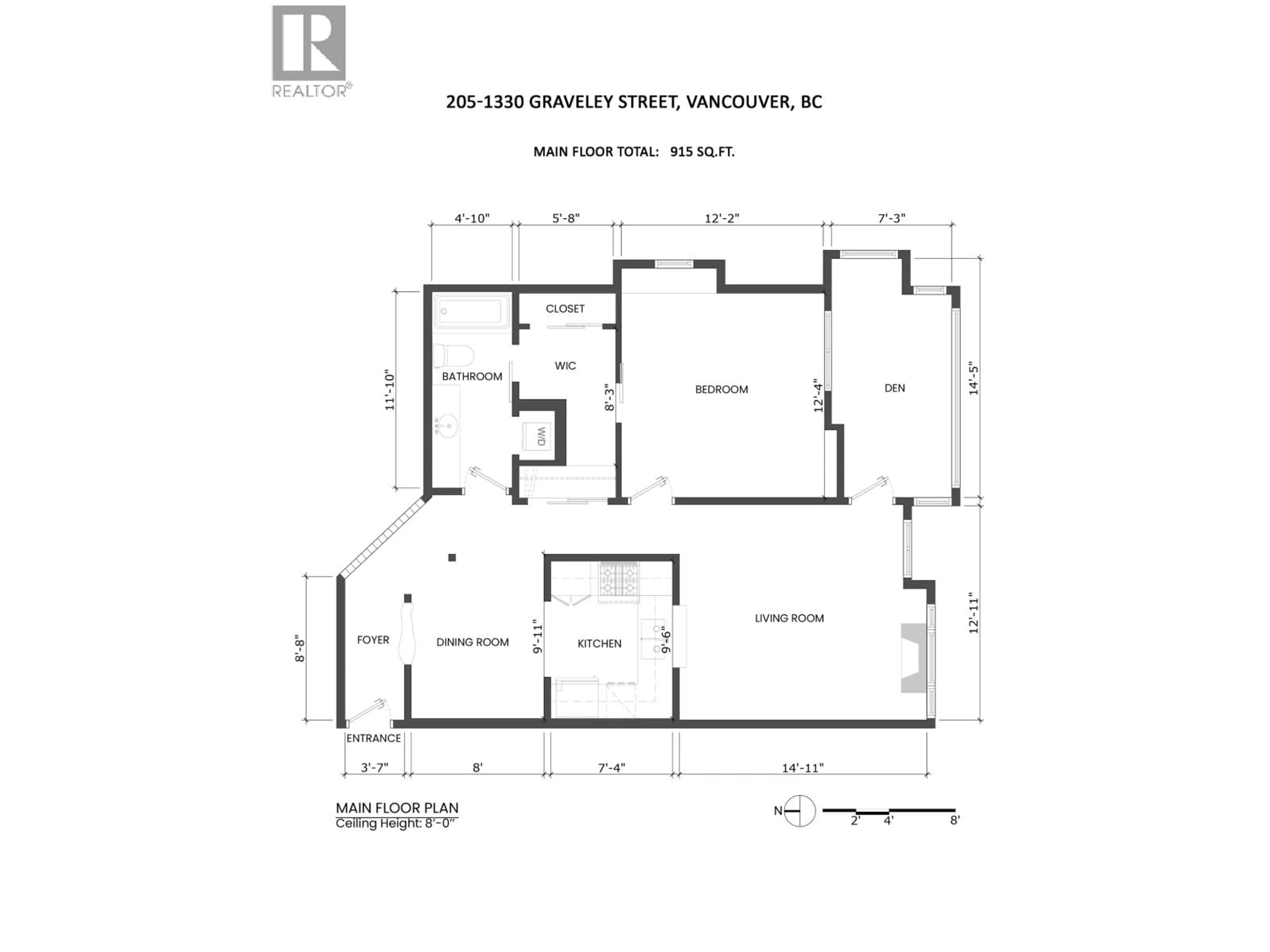 Floor plan for 205 - 1330 GRAVELEY STREET, Vancouver British Columbia V5L3A2