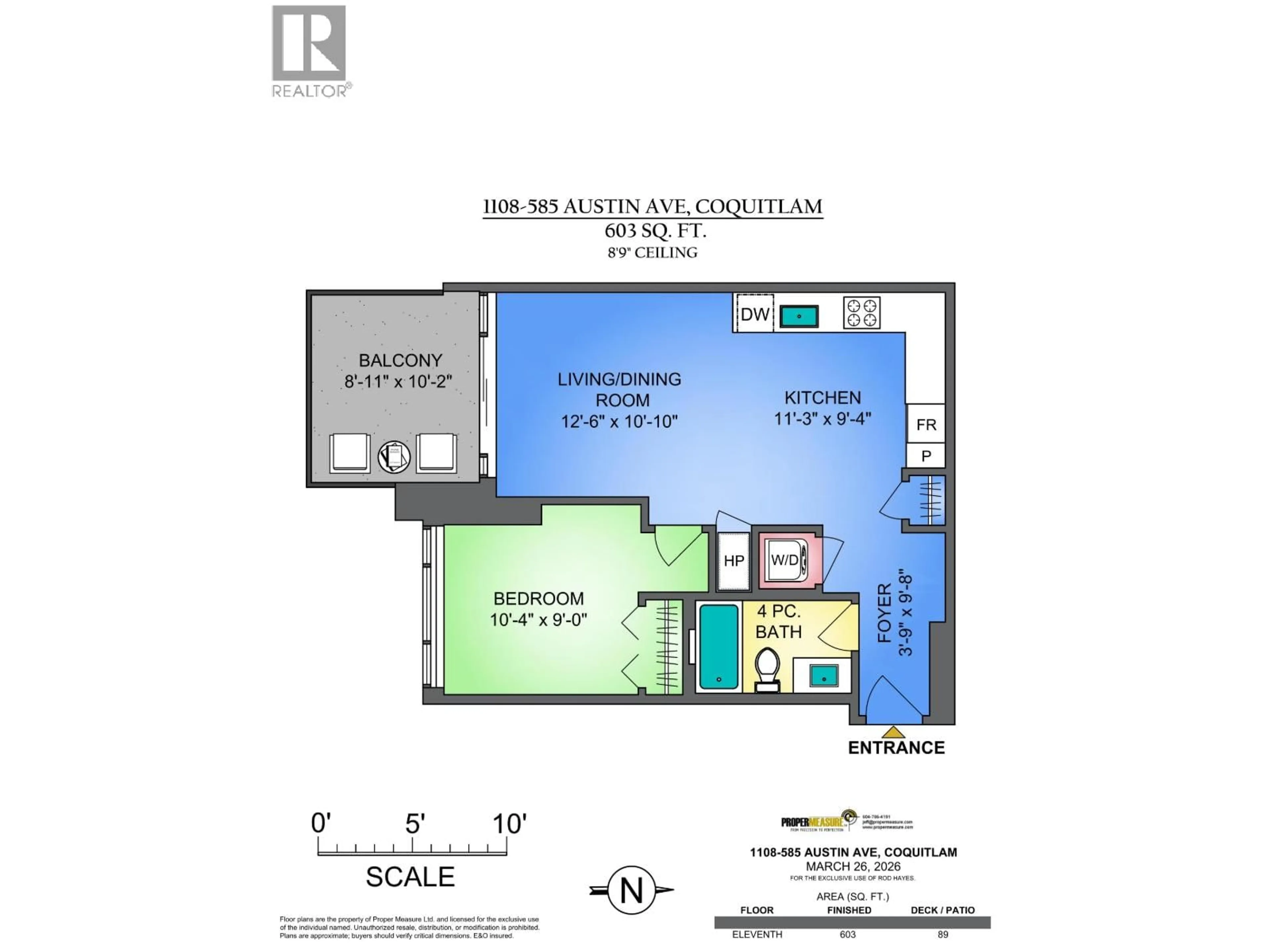 Floor plan for 1108 - 585 AUSTIN AVENUE, Coquitlam British Columbia V3K0G6