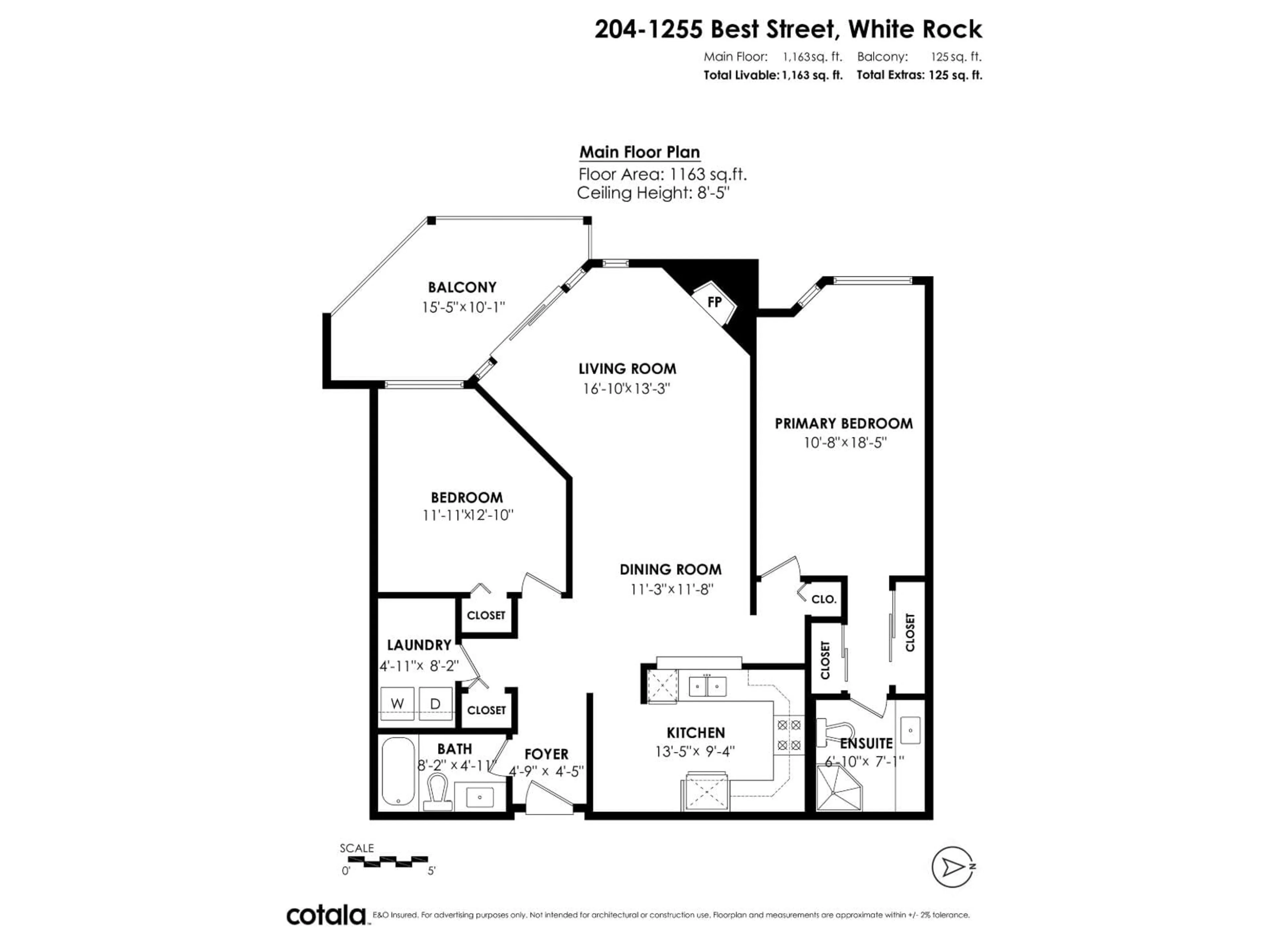 Floor plan for 204 - 1255 BEST STREET, White Rock British Columbia V4B4E1