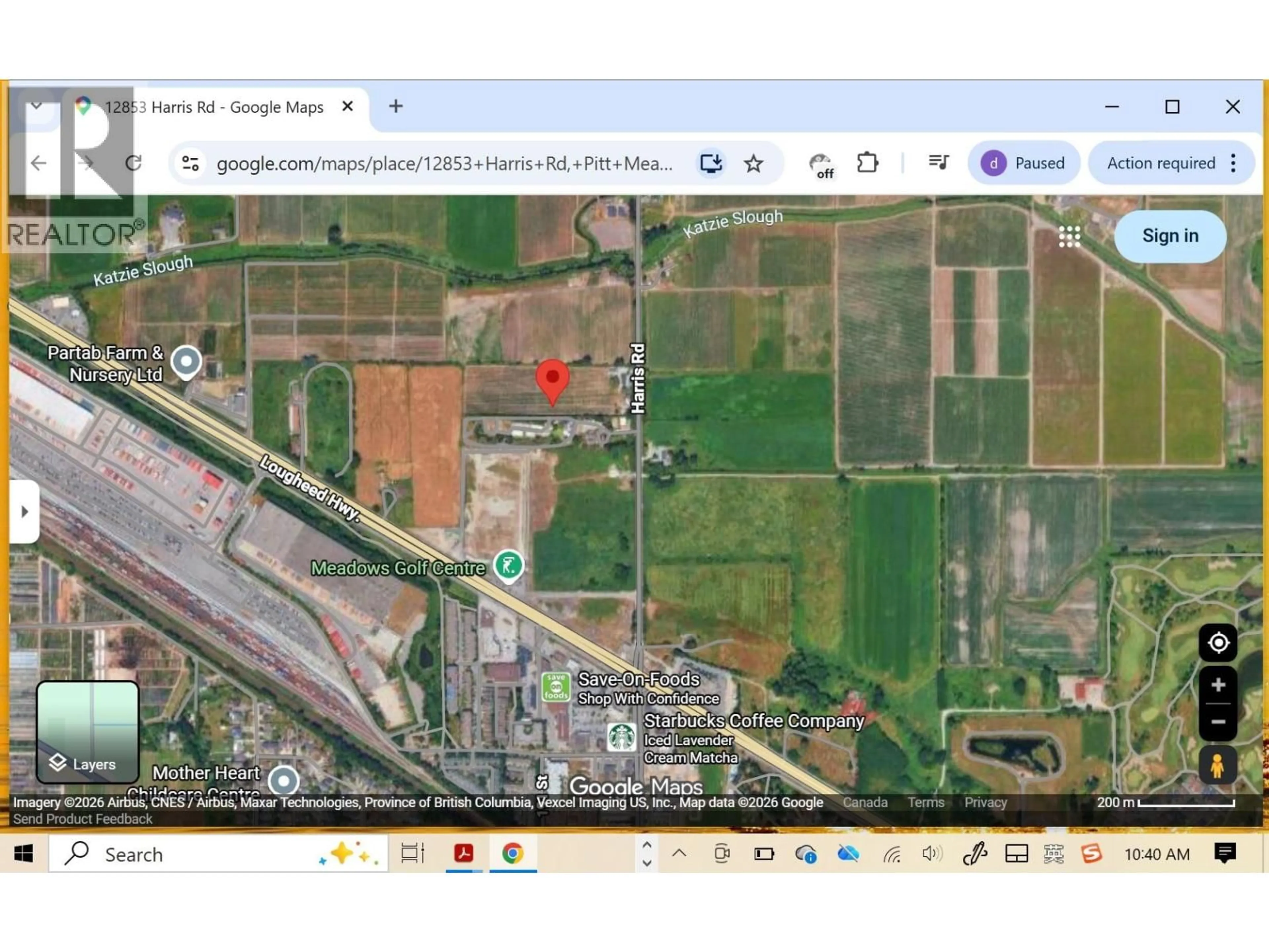 Picture of a map for 12853 HARRIS ROAD, Pitt Meadows British Columbia V3Y2S1