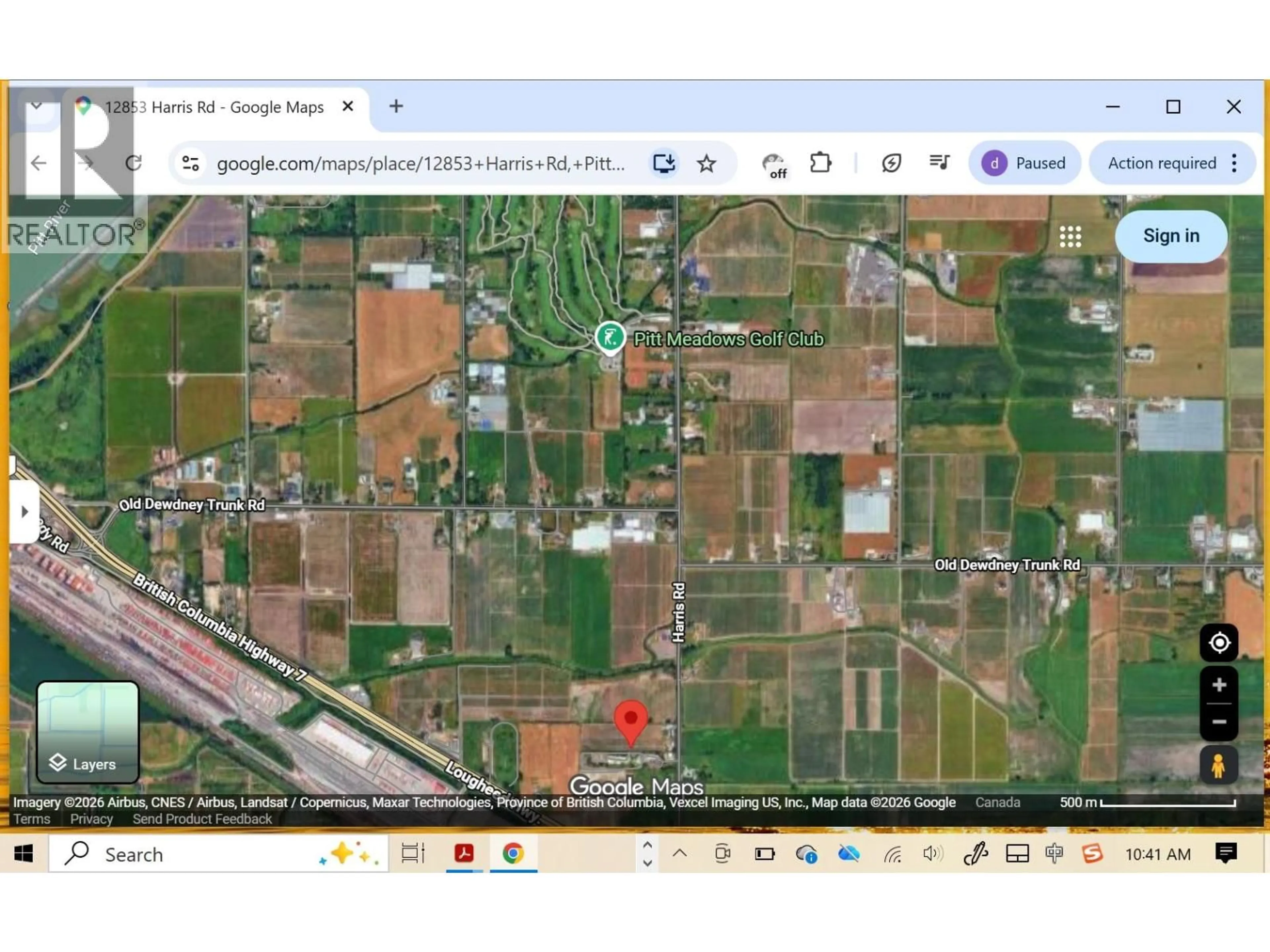 Picture of a map for 12853 HARRIS ROAD, Pitt Meadows British Columbia V3Y2S1