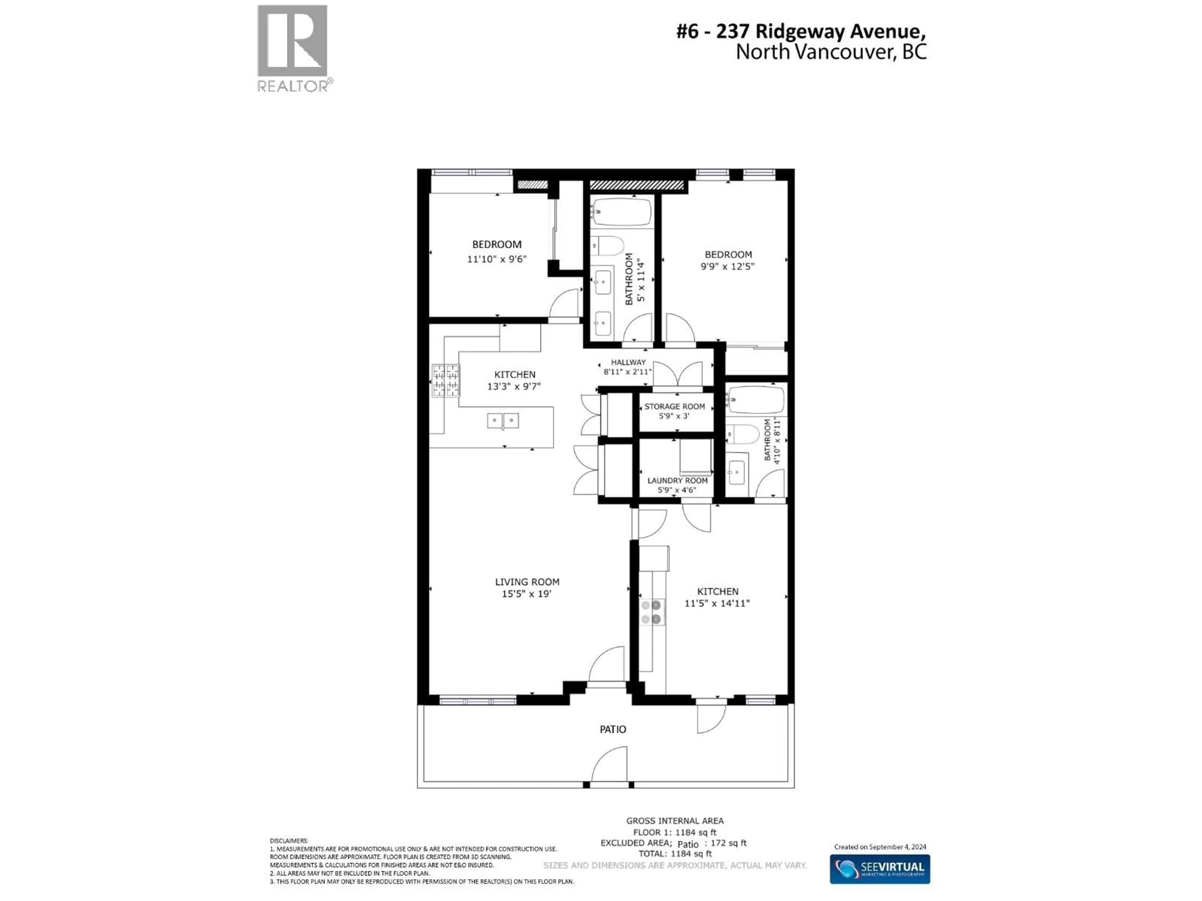 Floor plan for 6 - 237 RIDGEWAY AVENUE, North Vancouver British Columbia V7L0H6