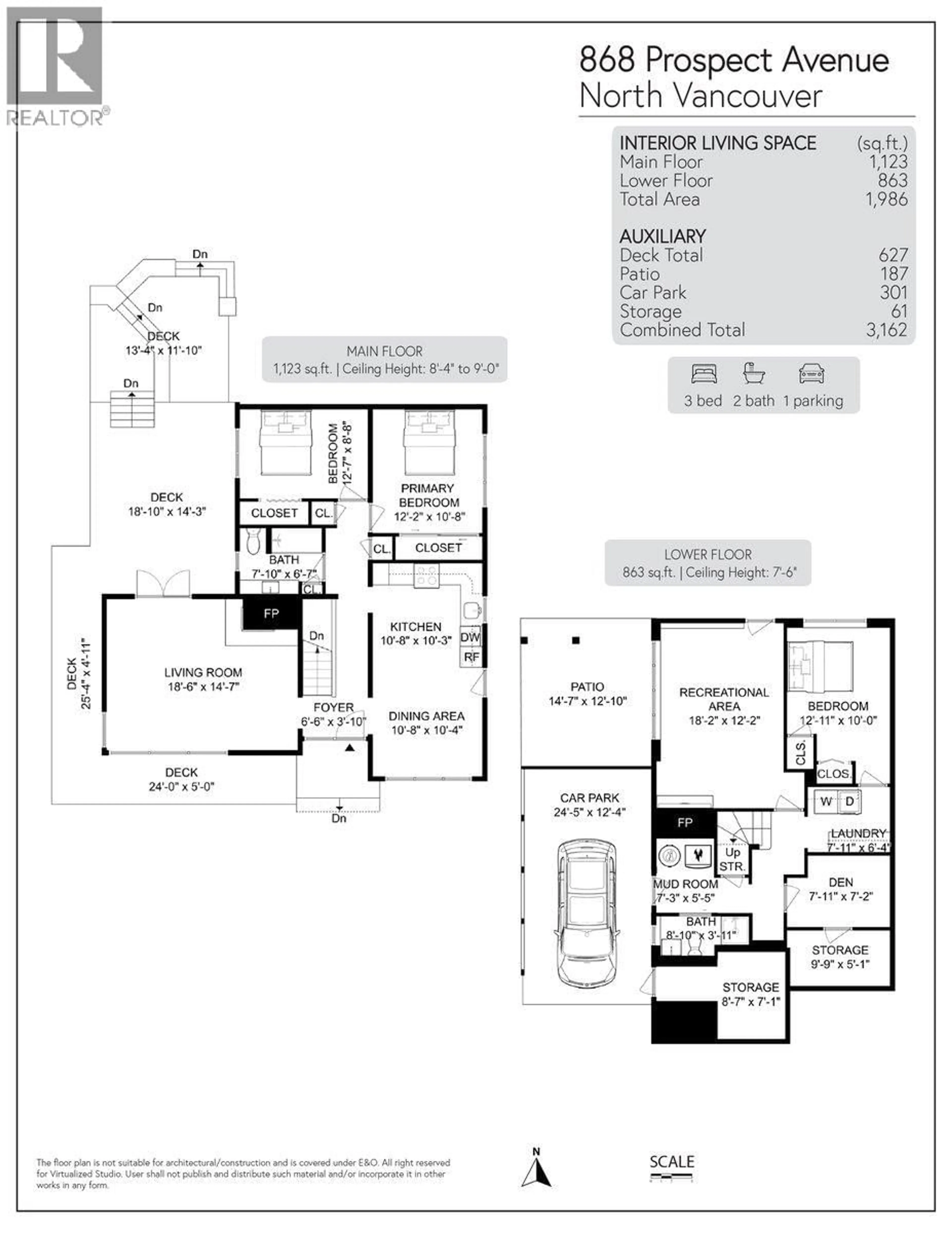 Floor plan for 868 PROSPECT AVENUE, North Vancouver British Columbia V7R2M3