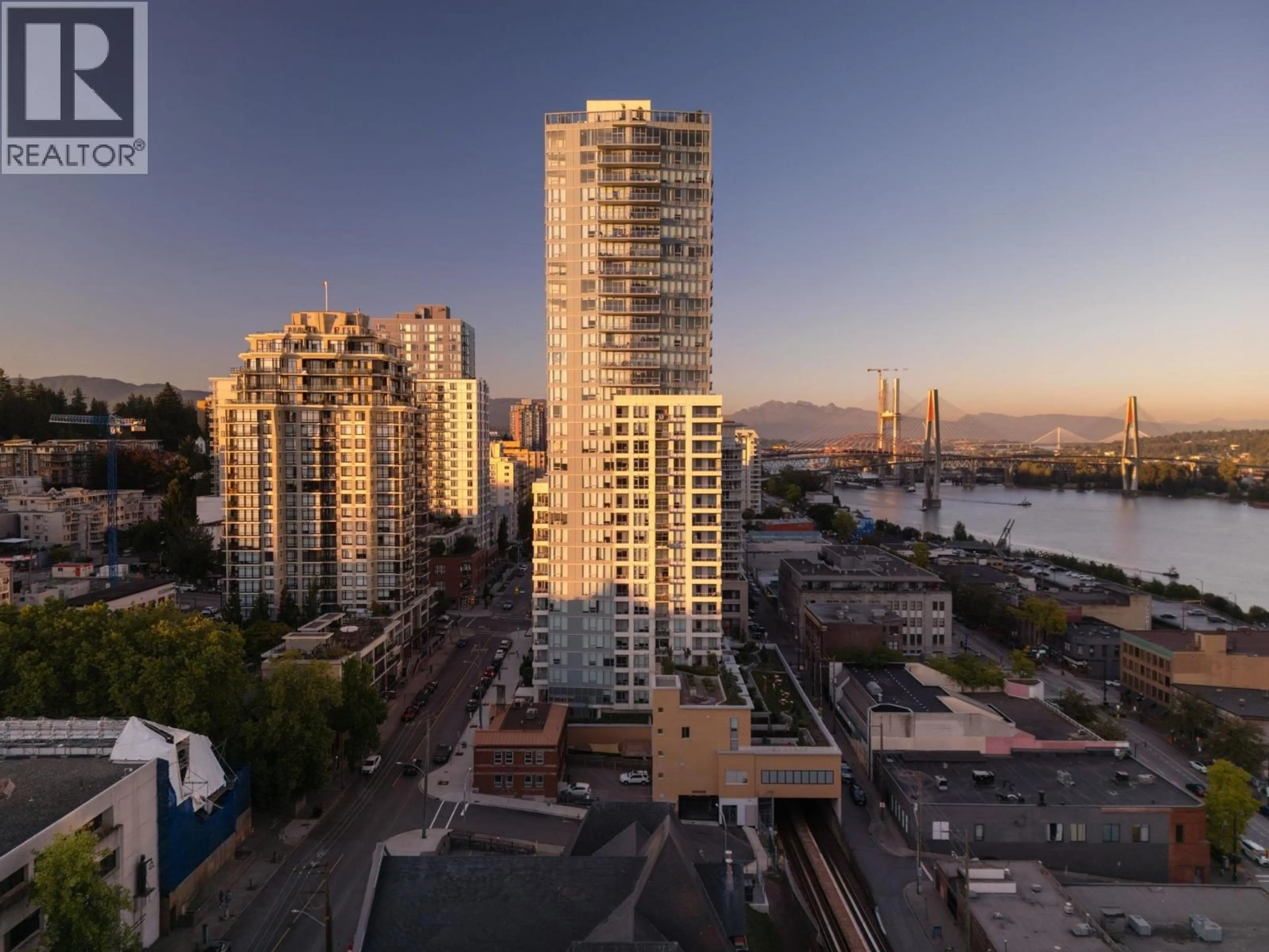 A pic from outside/outdoor area/front of a property/back of a property/a pic from drone, city buildings view from balcony for 3101 - 618 CARNARVON STREET, New Westminster British Columbia V3M1E9