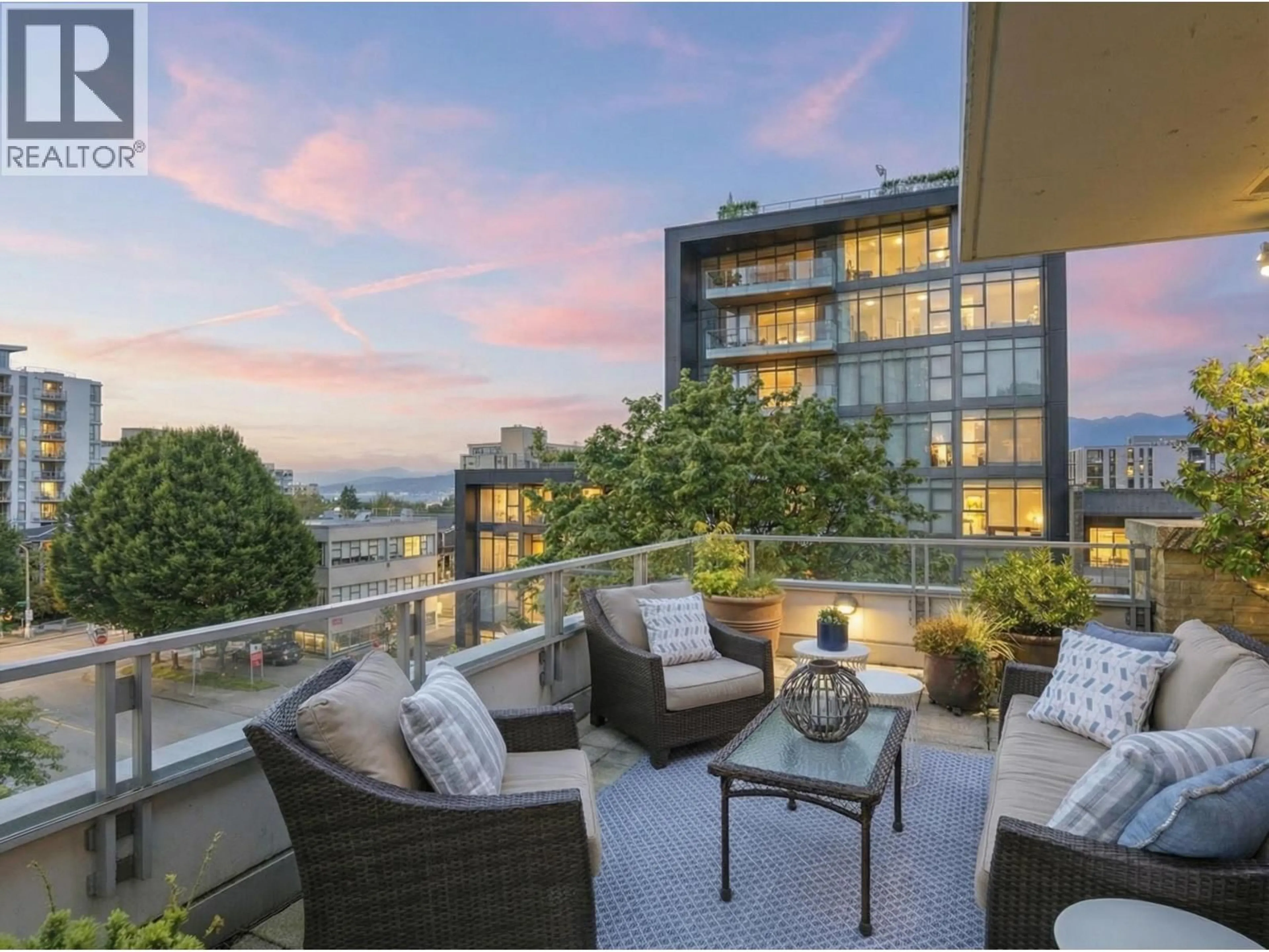 Patio, city buildings view from balcony for 1576 8 STREET, Vancouver British Columbia V6J4R8