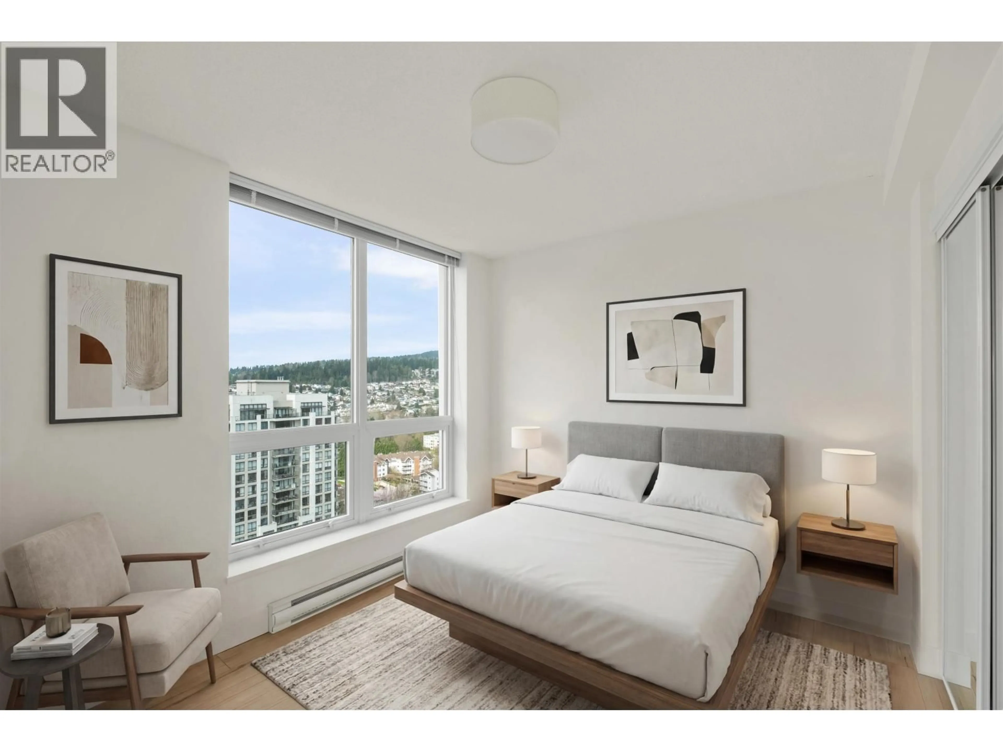 Bedroom with bed, unknown for 2306 - 3007 GLEN DRIVE, Coquitlam British Columbia V3B0L8