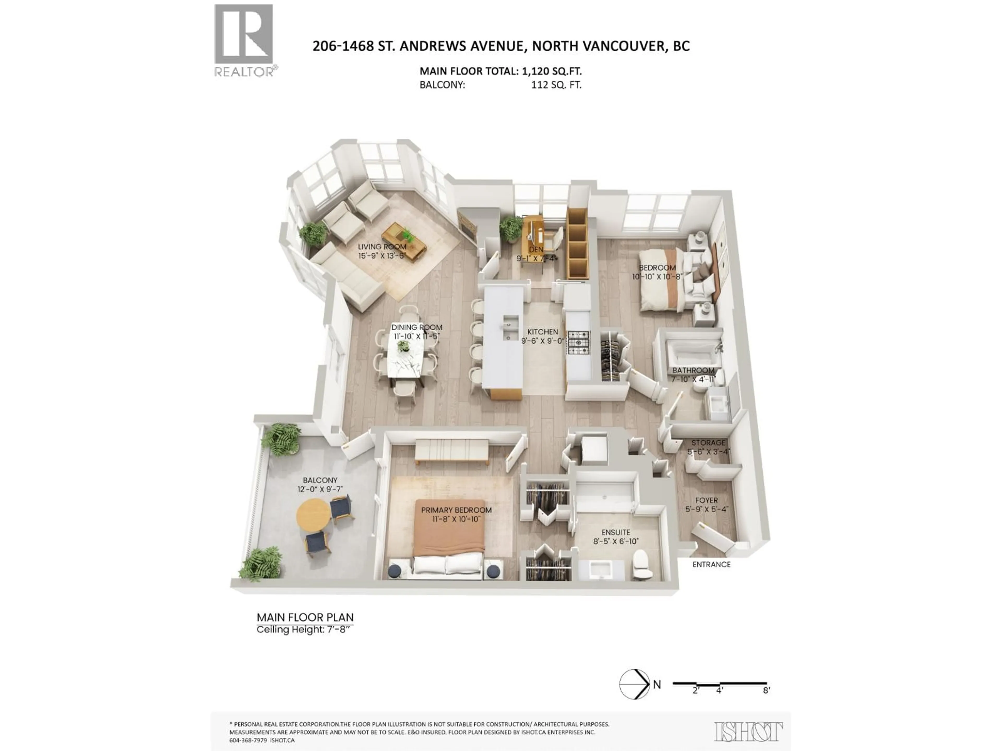Floor plan for 206 - 1468 ST. ANDREWS AVENUE, North Vancouver British Columbia V7L0A8