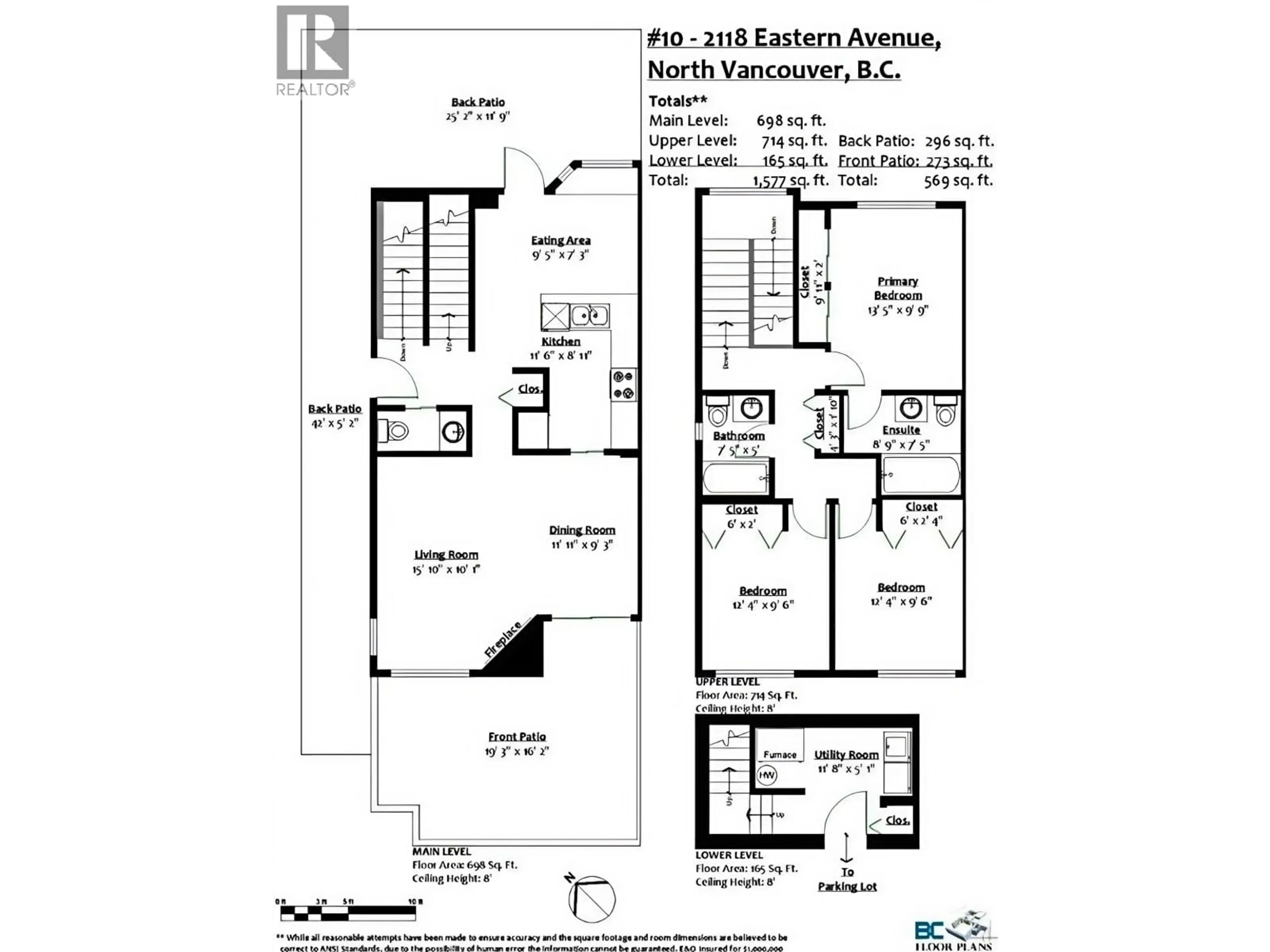 Floor plan for 10 - 2118 EASTERN AVENUE, North Vancouver British Columbia V7L3G3