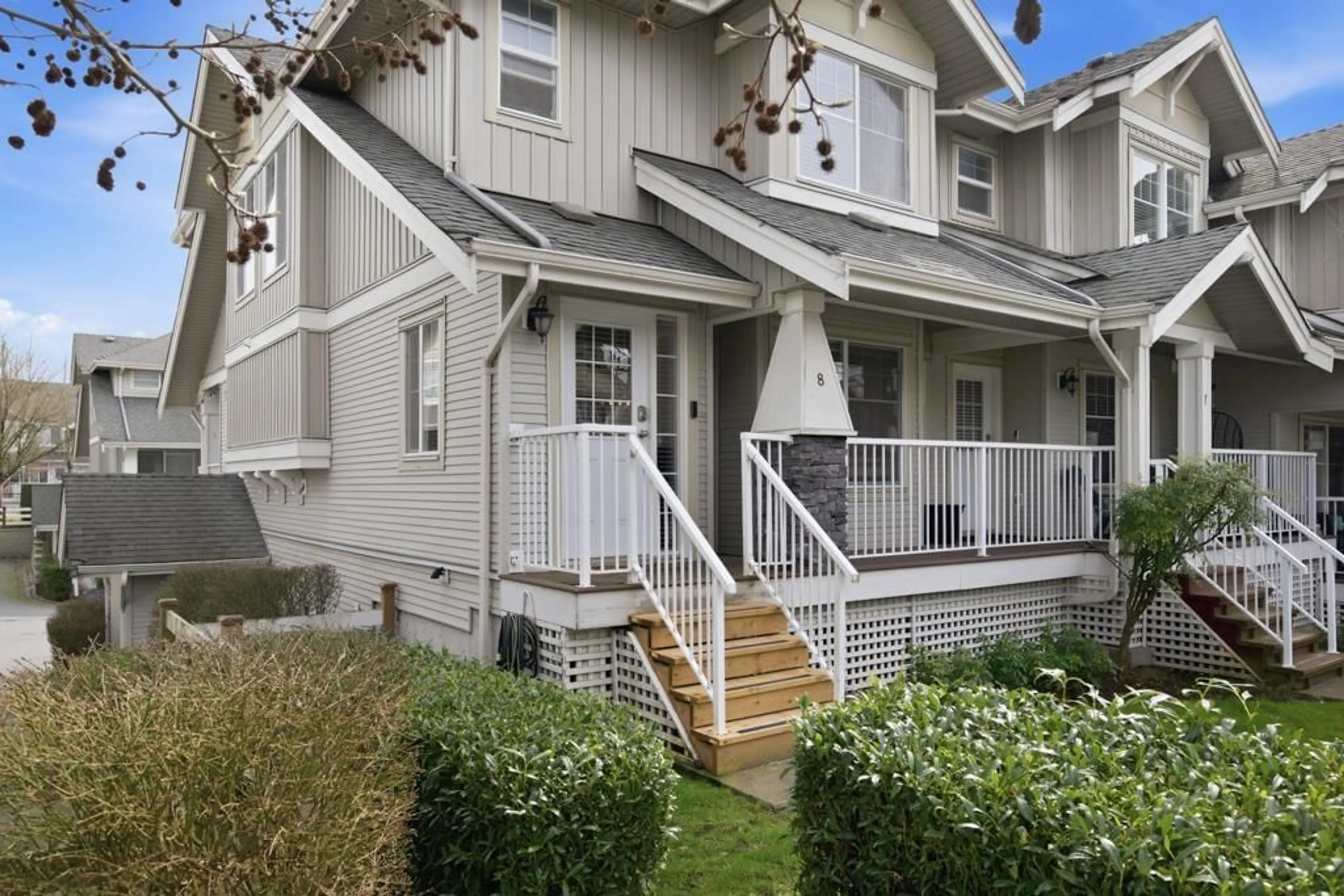 Home with vinyl exterior material, street for 8 - 6568 193B STREET, Surrey British Columbia V4N5S2