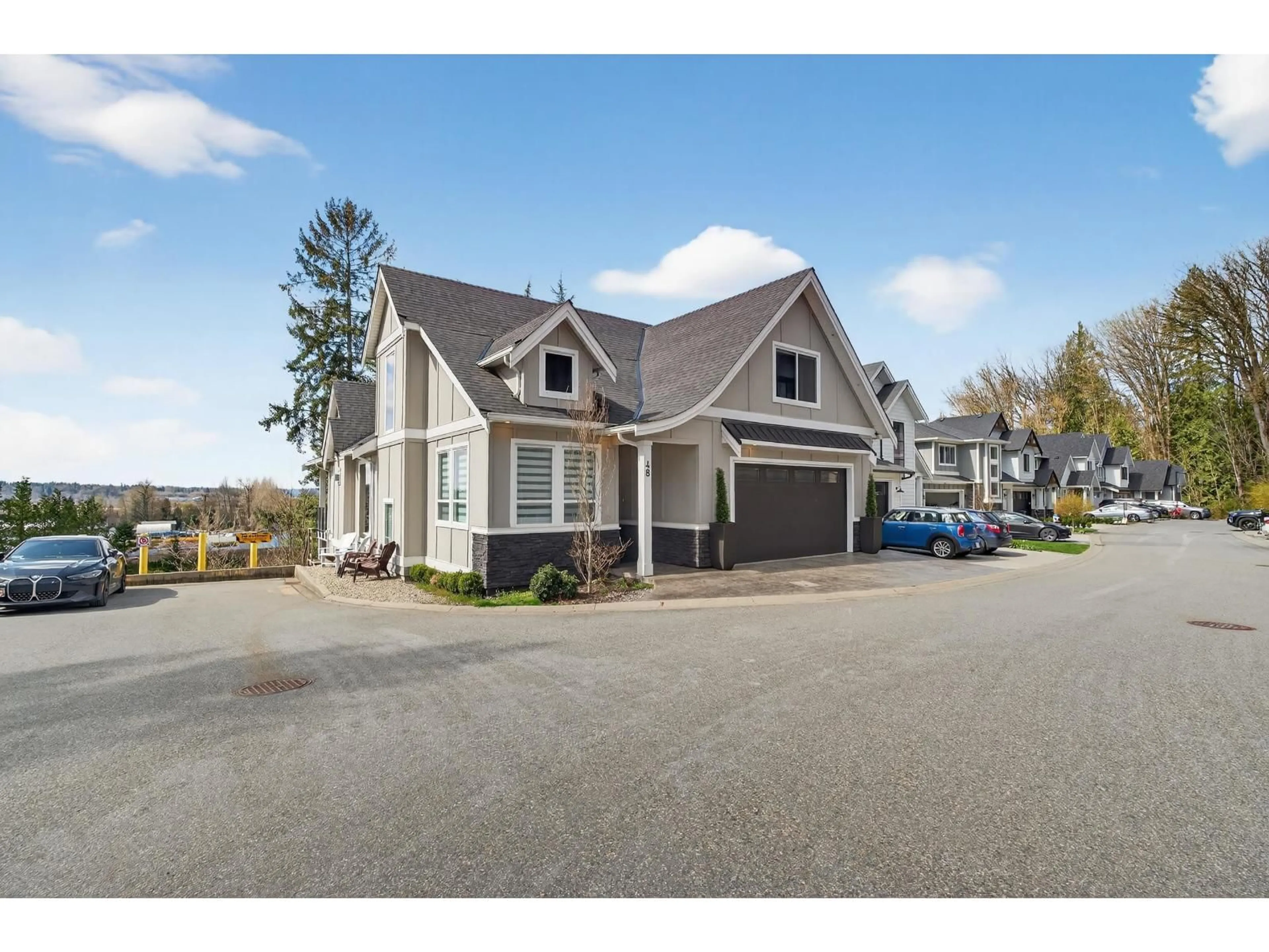 Home with vinyl exterior material, street for 48 - 4295 OLD CLAYBURN ROAD, Abbotsford British Columbia V3G0G4