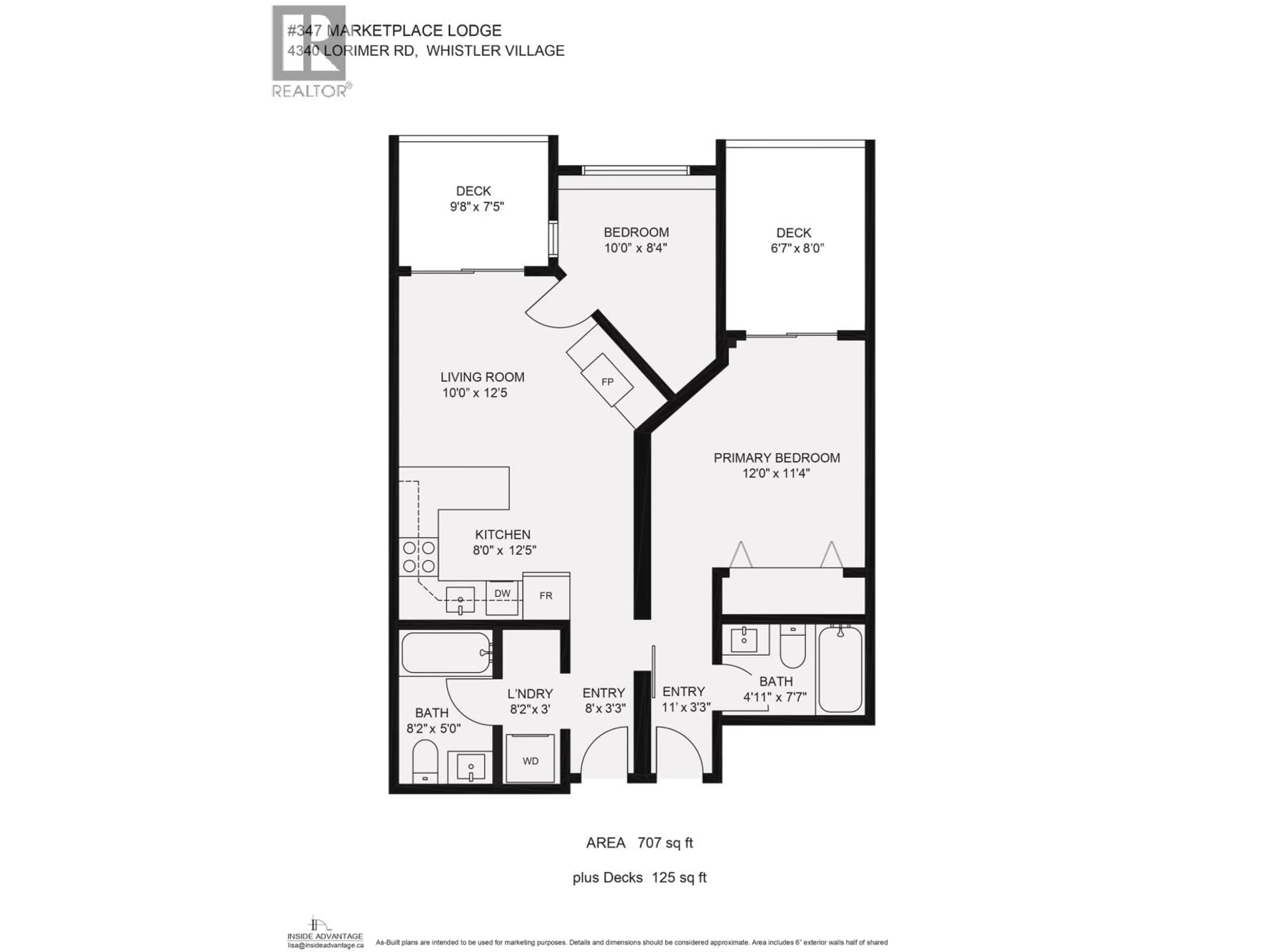 Floor plan for 347 - 4340 LORIMER ROAD, Whistler British Columbia V8E1A5