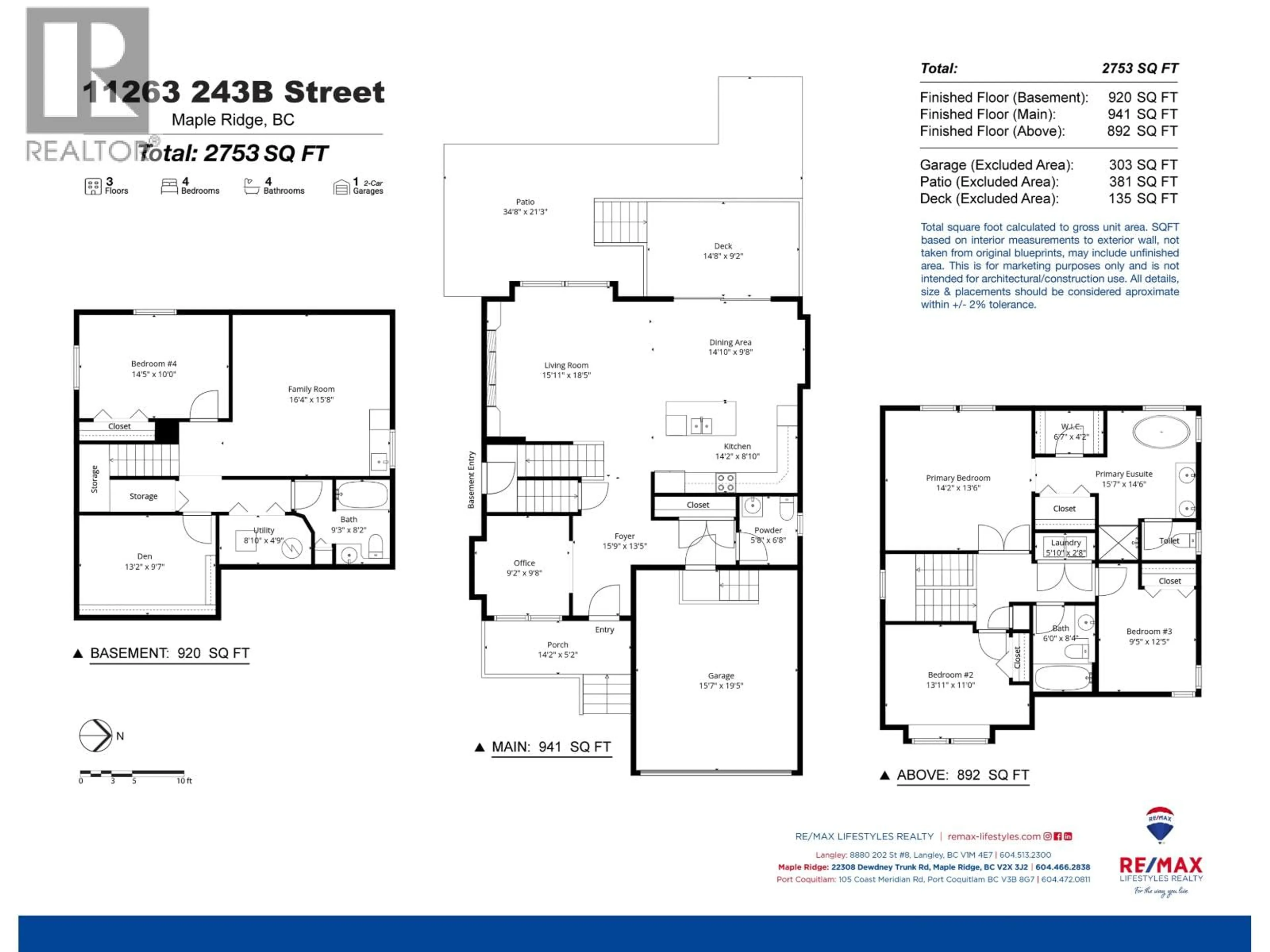 Floor plan for 11263 243B STREET, Maple Ridge British Columbia V2W1H5