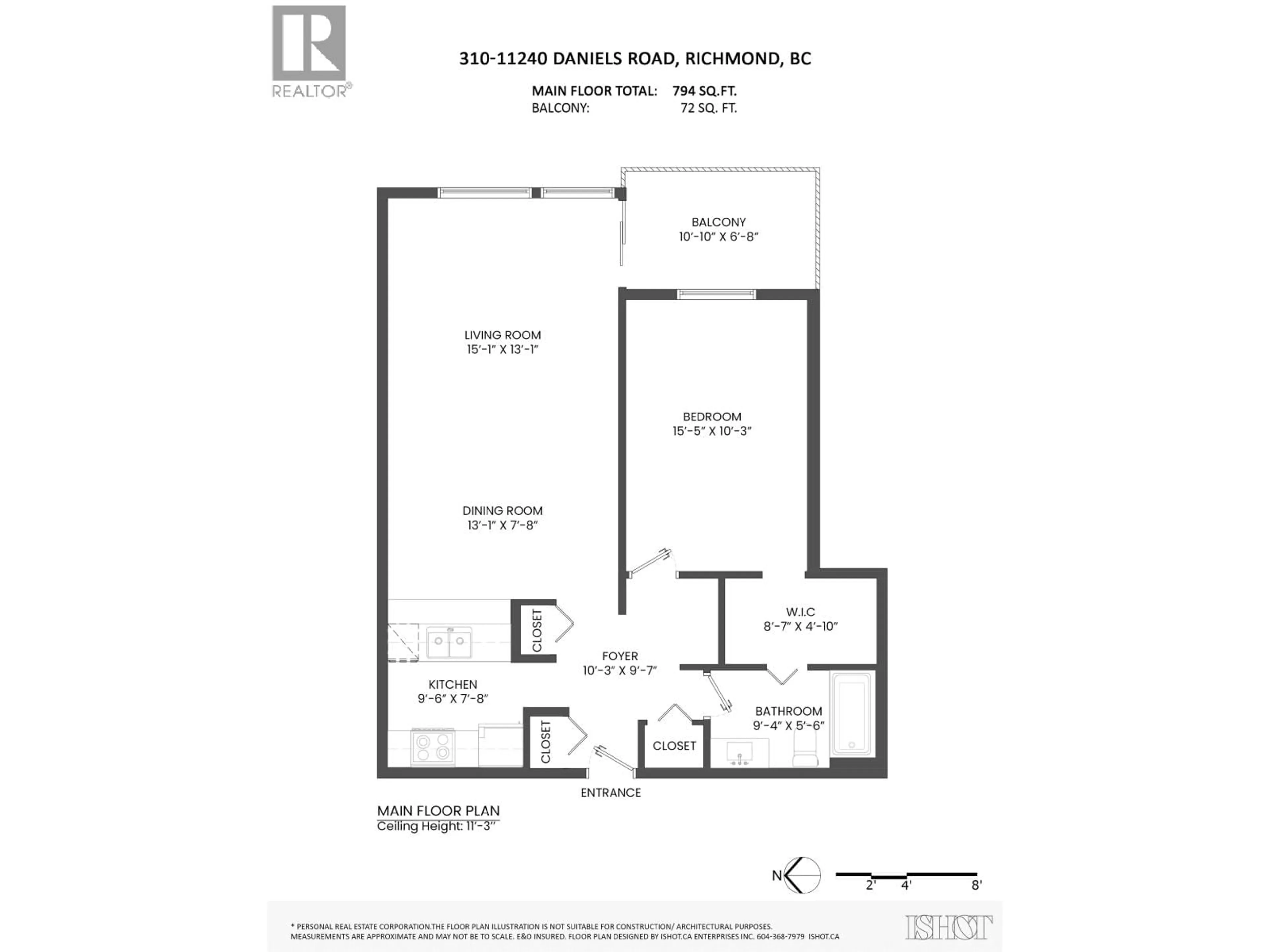 Floor plan for 310 - 11240 DANIELS ROAD, Richmond British Columbia V6X1M6