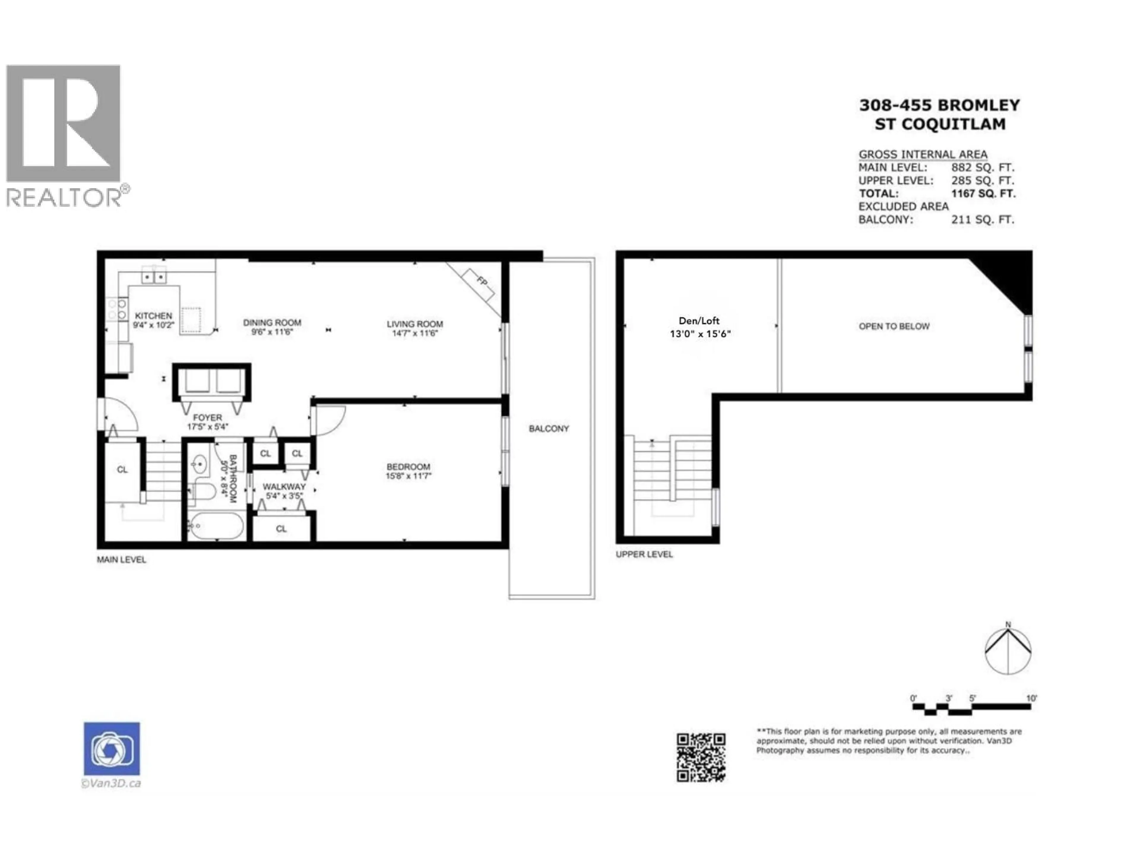 Floor plan for 308 - 455 BROMLEY STREET, Coquitlam British Columbia V3K6N7
