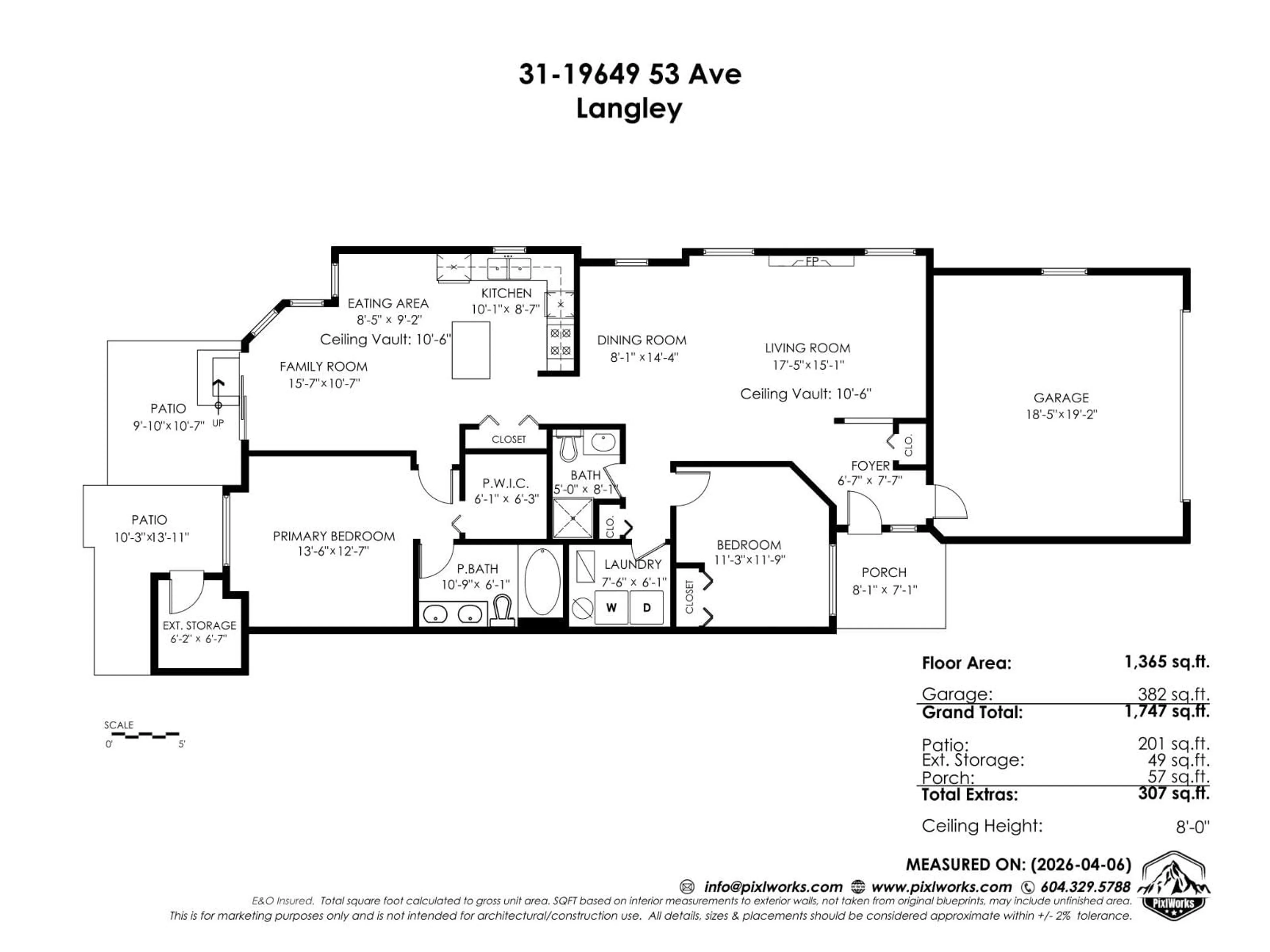 Floor plan for 31 - 19649 53 AVENUE, Langley British Columbia V3A8C5