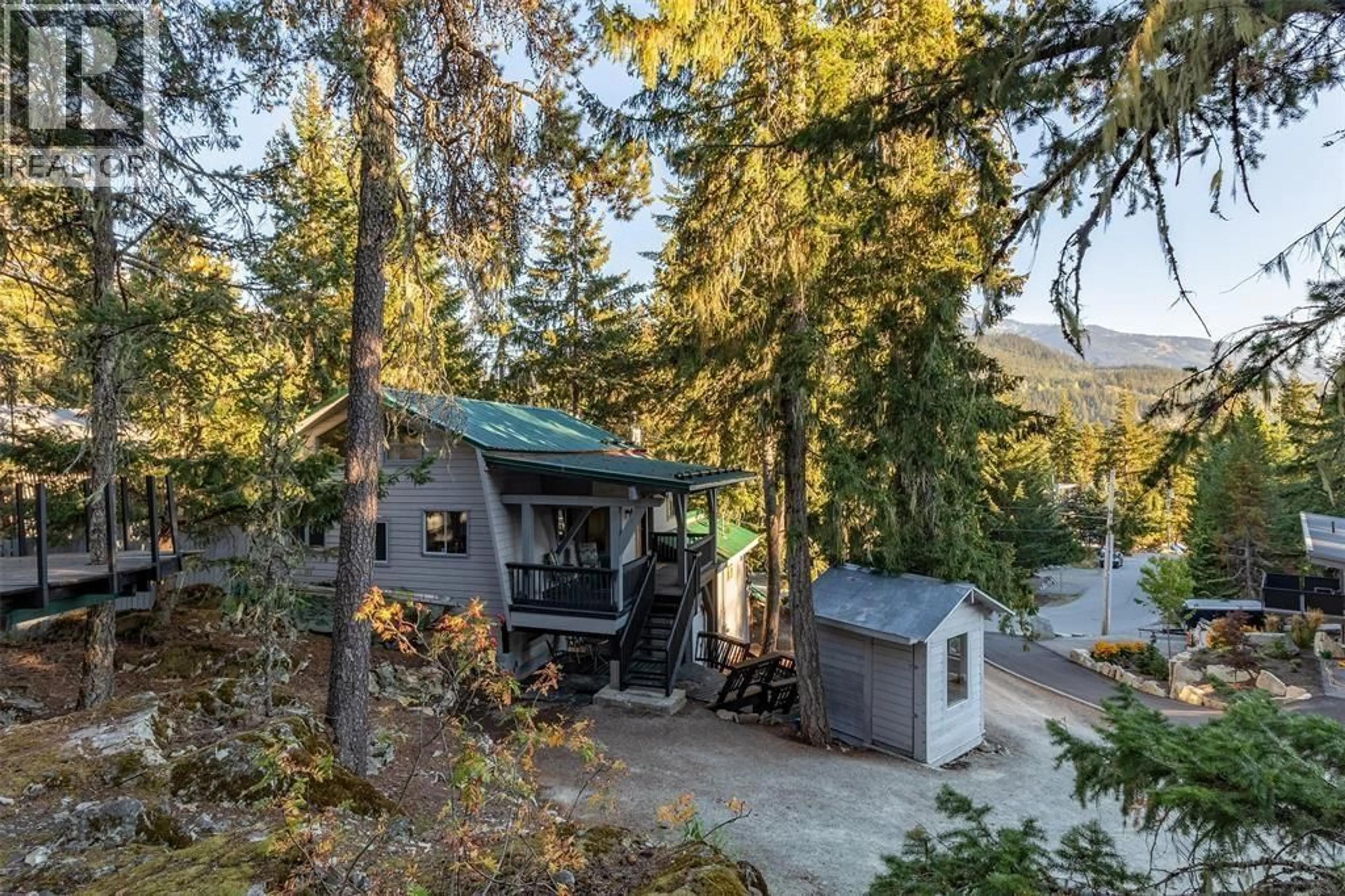 A pic from outside/outdoor area/front of a property/back of a property/a pic from drone, forest/trees view for 9539 EMERALD DRIVE, Whistler British Columbia V8E0G5