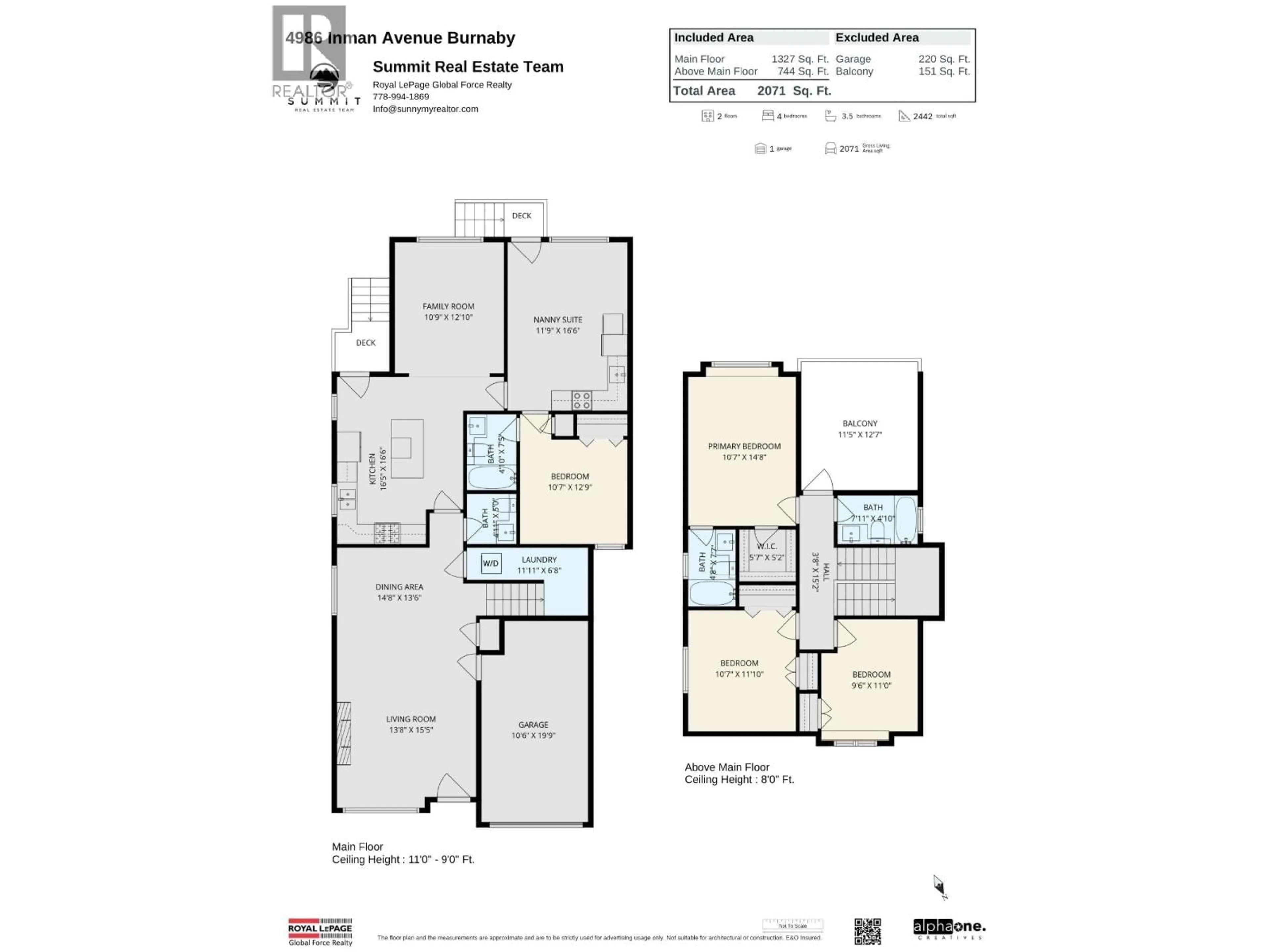 Floor plan for 4986 INMAN AVENUE, Burnaby British Columbia V5G2Y6