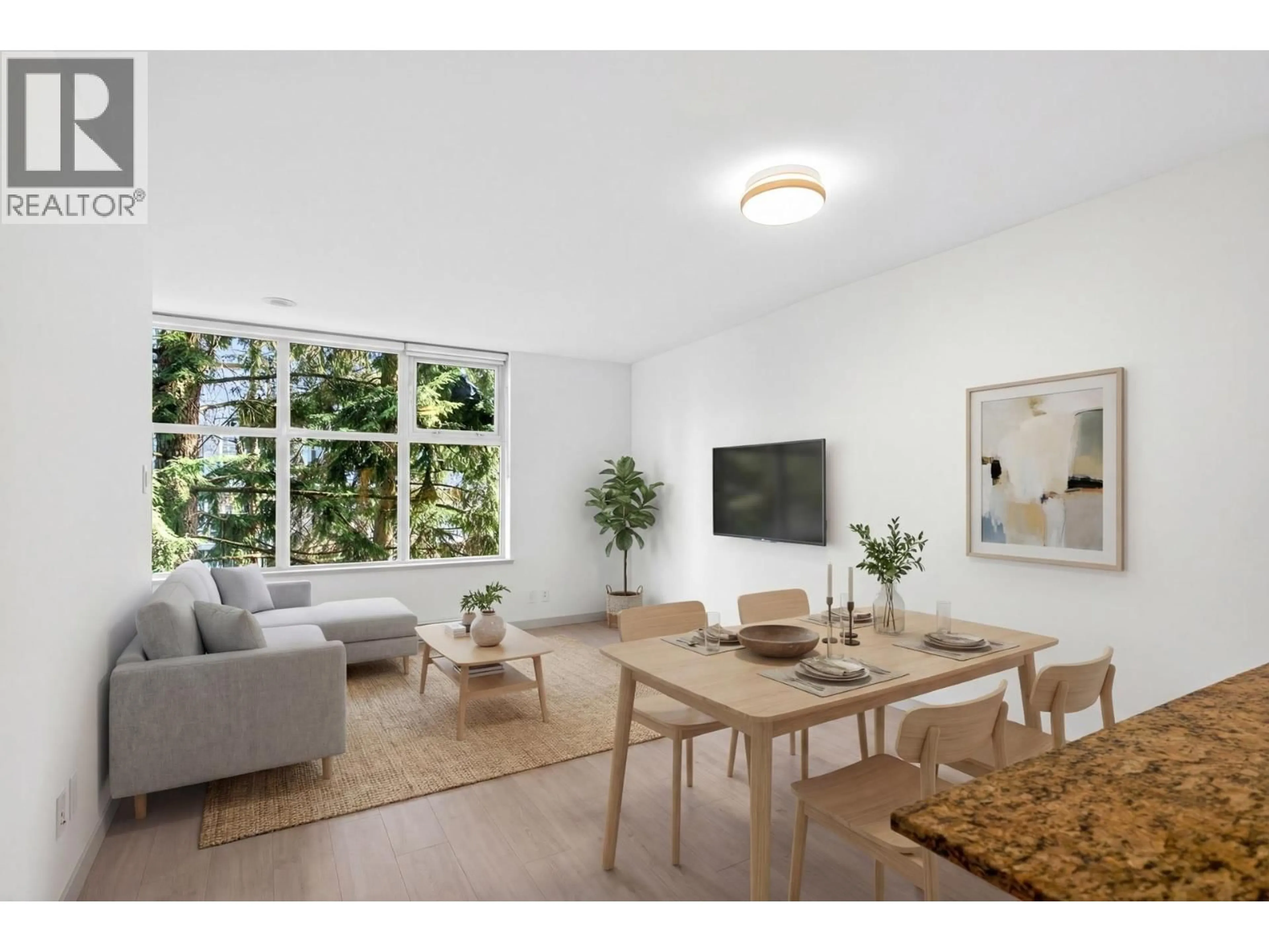 Living room with furniture, unknown for 409 - 9262 UNIVERSITY CRESCENT, Burnaby British Columbia V5A0A4