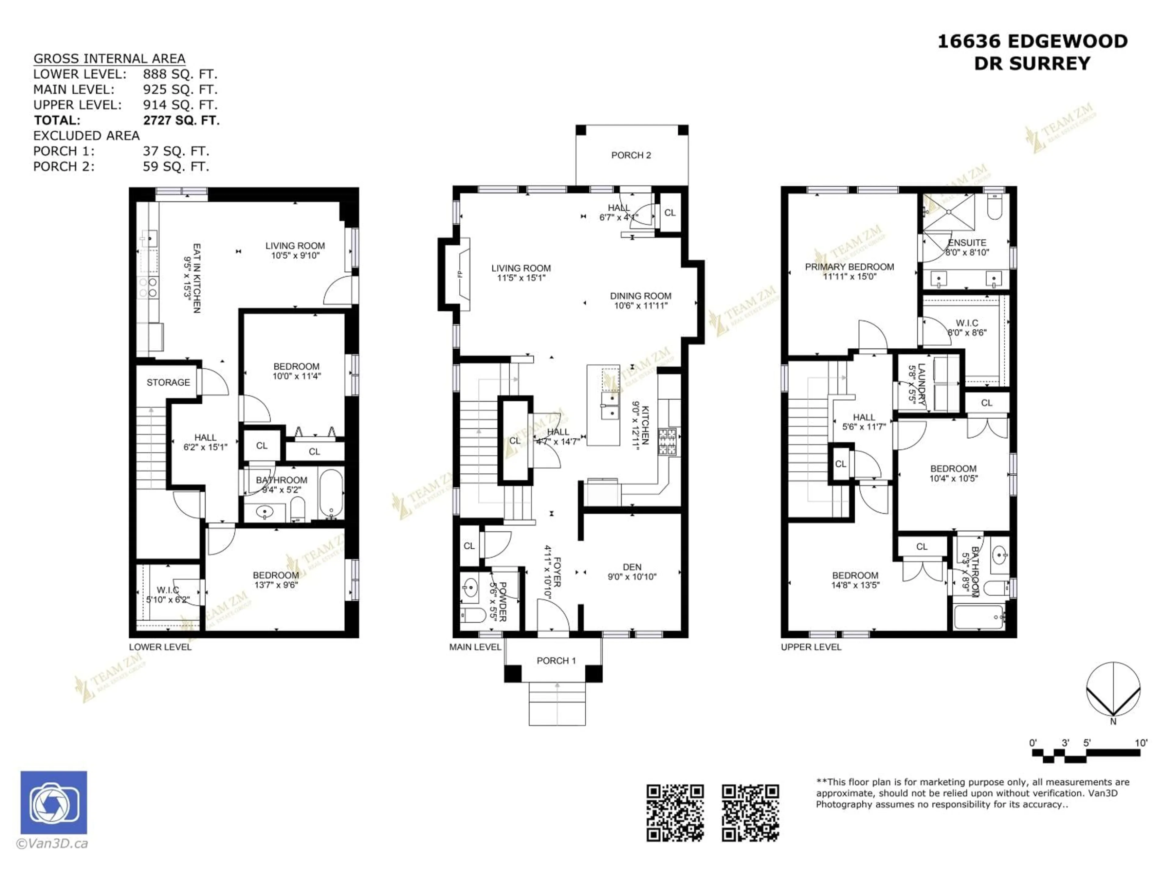 Floor plan for 16636 EDGEWOOD DRIVE, Surrey British Columbia V3Z9X9