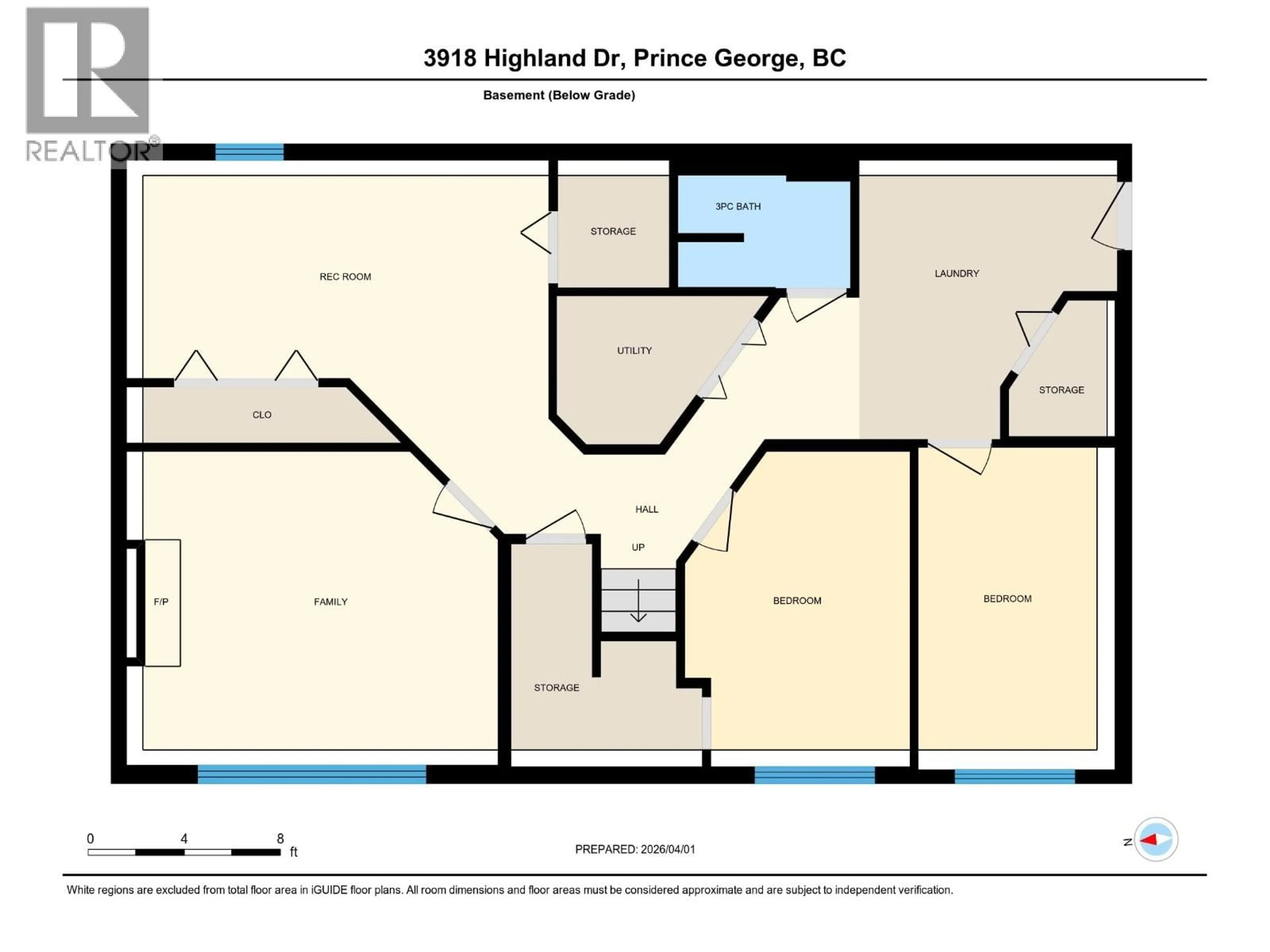 Floor plan for 3918 HIGHLAND DRIVE, Prince George British Columbia V2K3N4