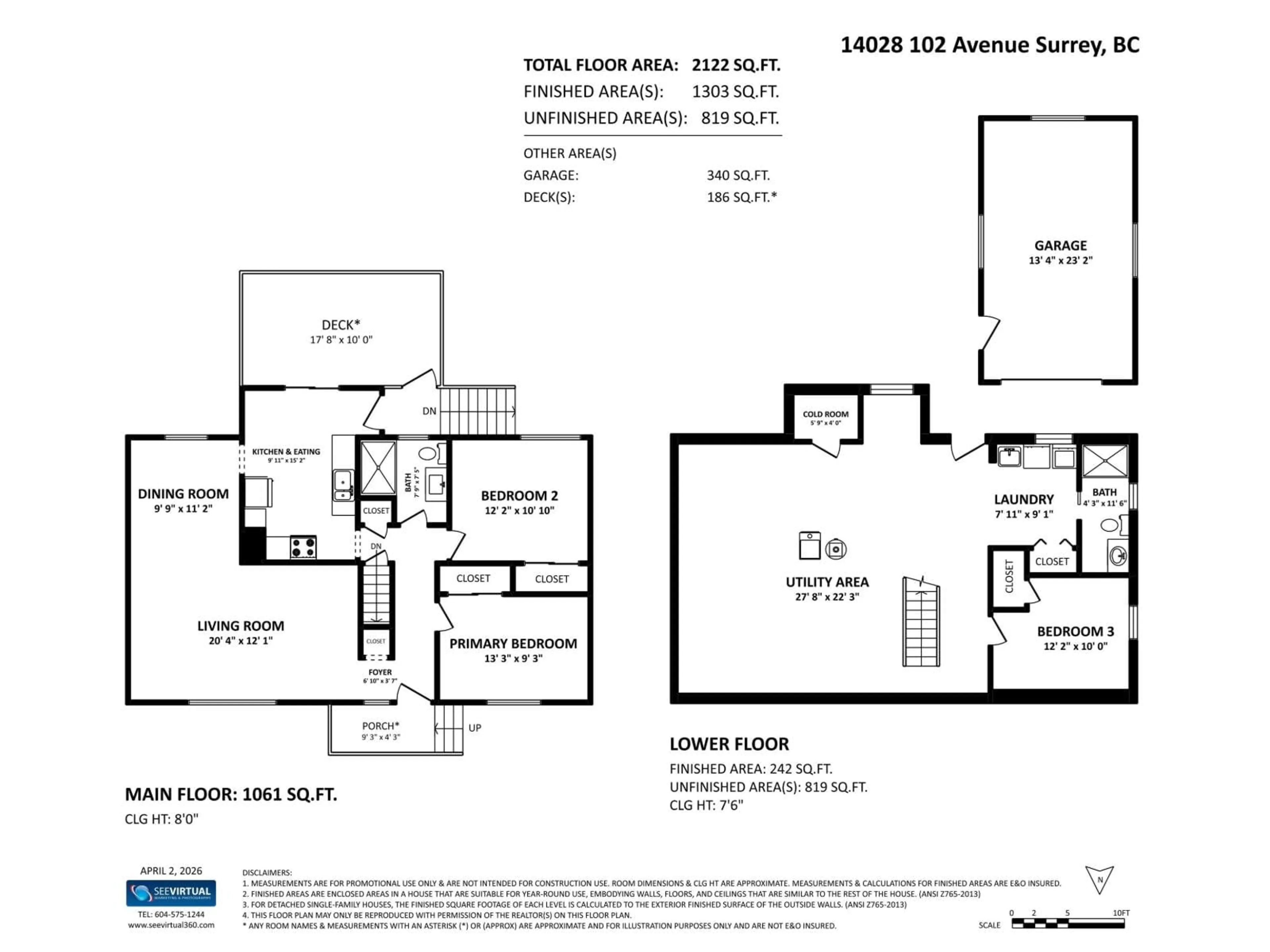 Floor plan for 14028 102 AVENUE, Surrey British Columbia V3T1P4