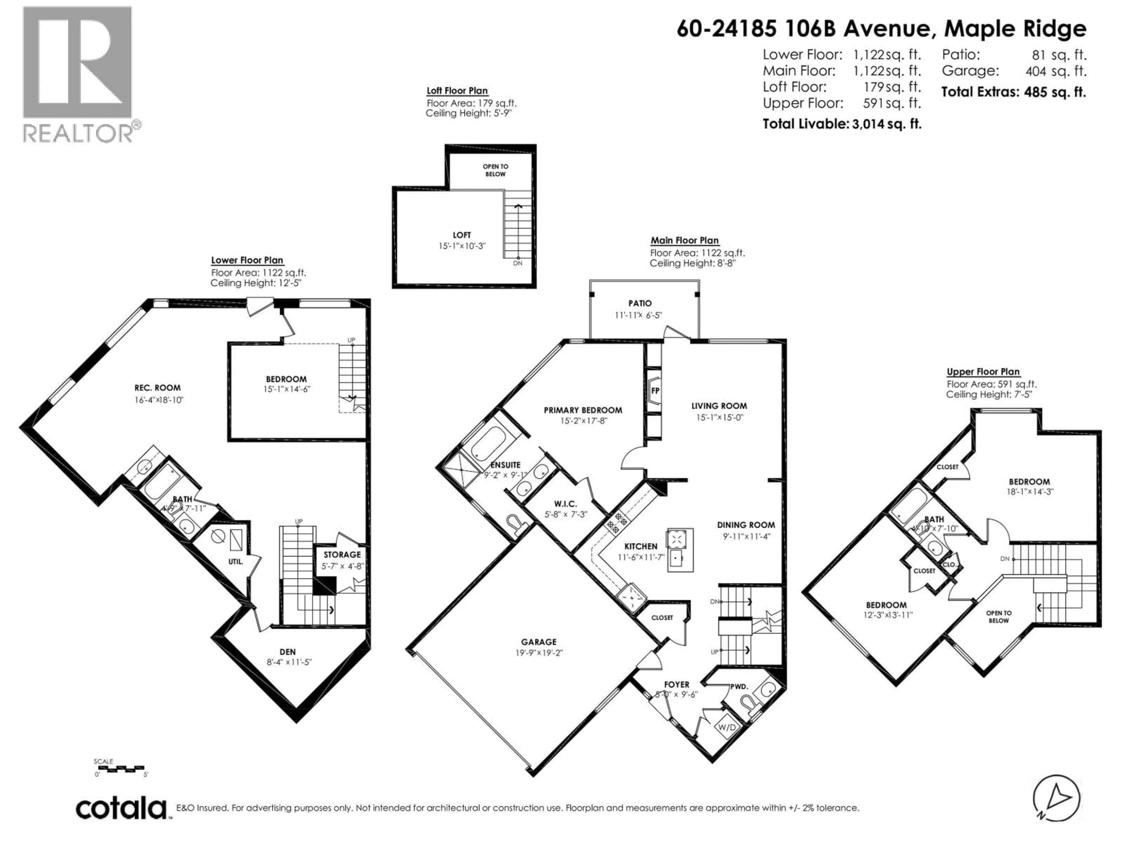 Floor plan for 60 - 24185 106B AVENUE, Maple Ridge British Columbia V2W0C5