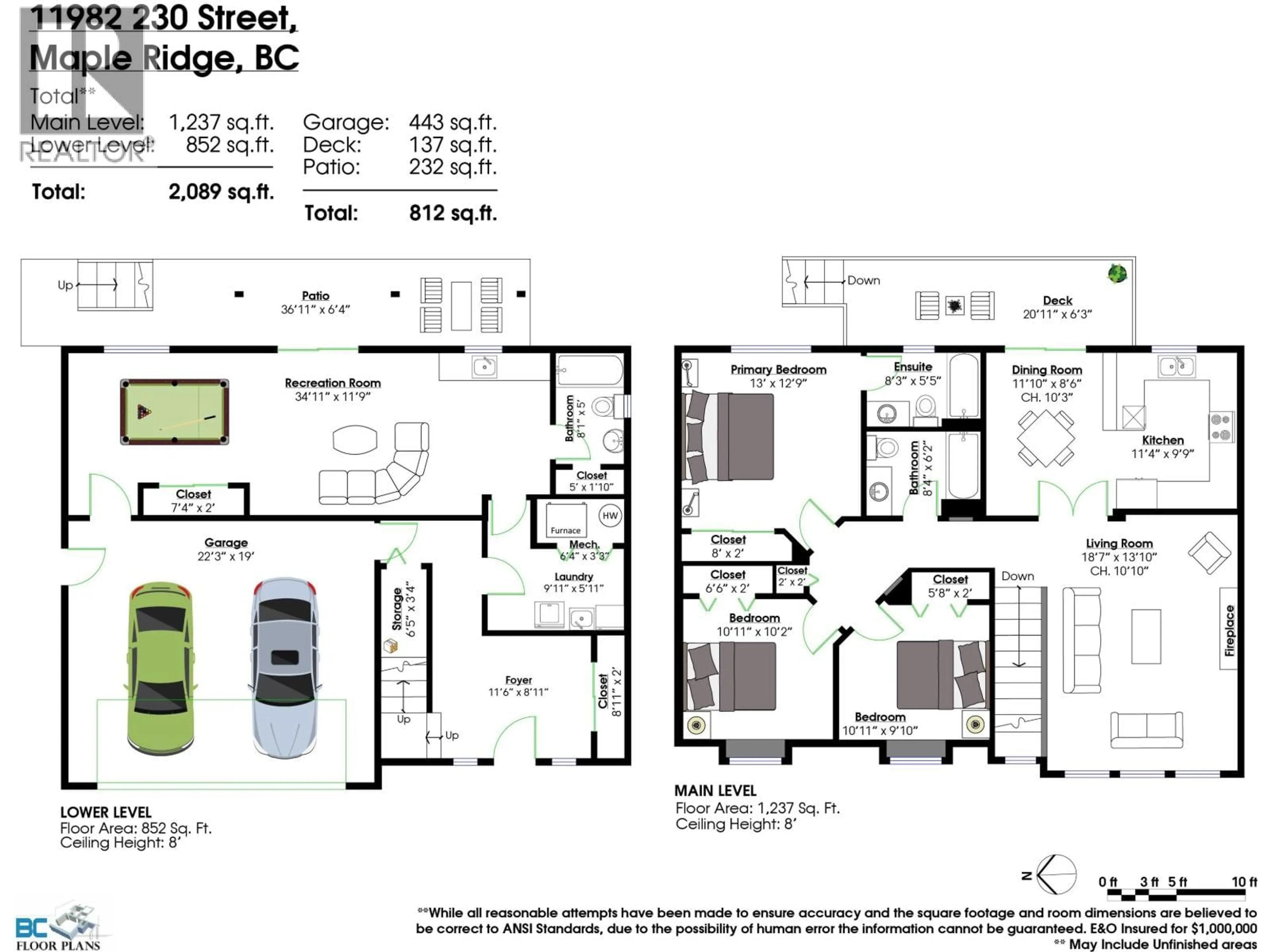 Floor plan for 11982 230 STREET, Maple Ridge British Columbia V2X7Z8