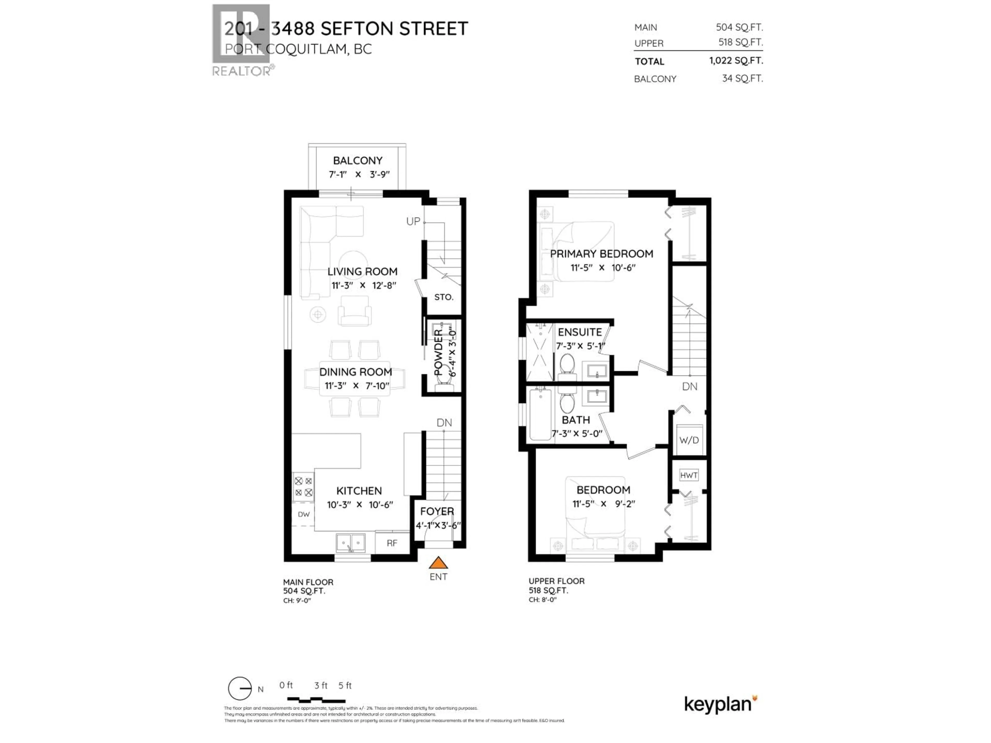 Floor plan for 201 - 3488 SEFTON STREET, Port Coquitlam British Columbia V3B3R2