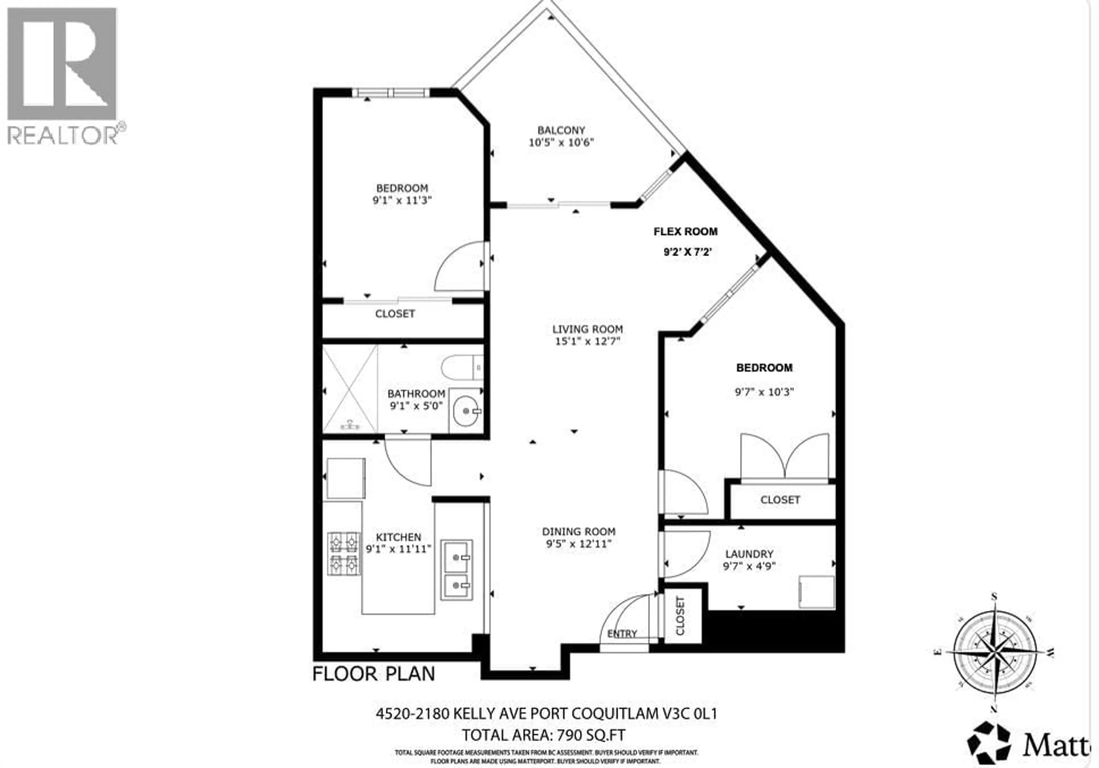 Floor plan for 4520 - 2180 KELLY AVENUE, Port Coquitlam British Columbia V3C0L1