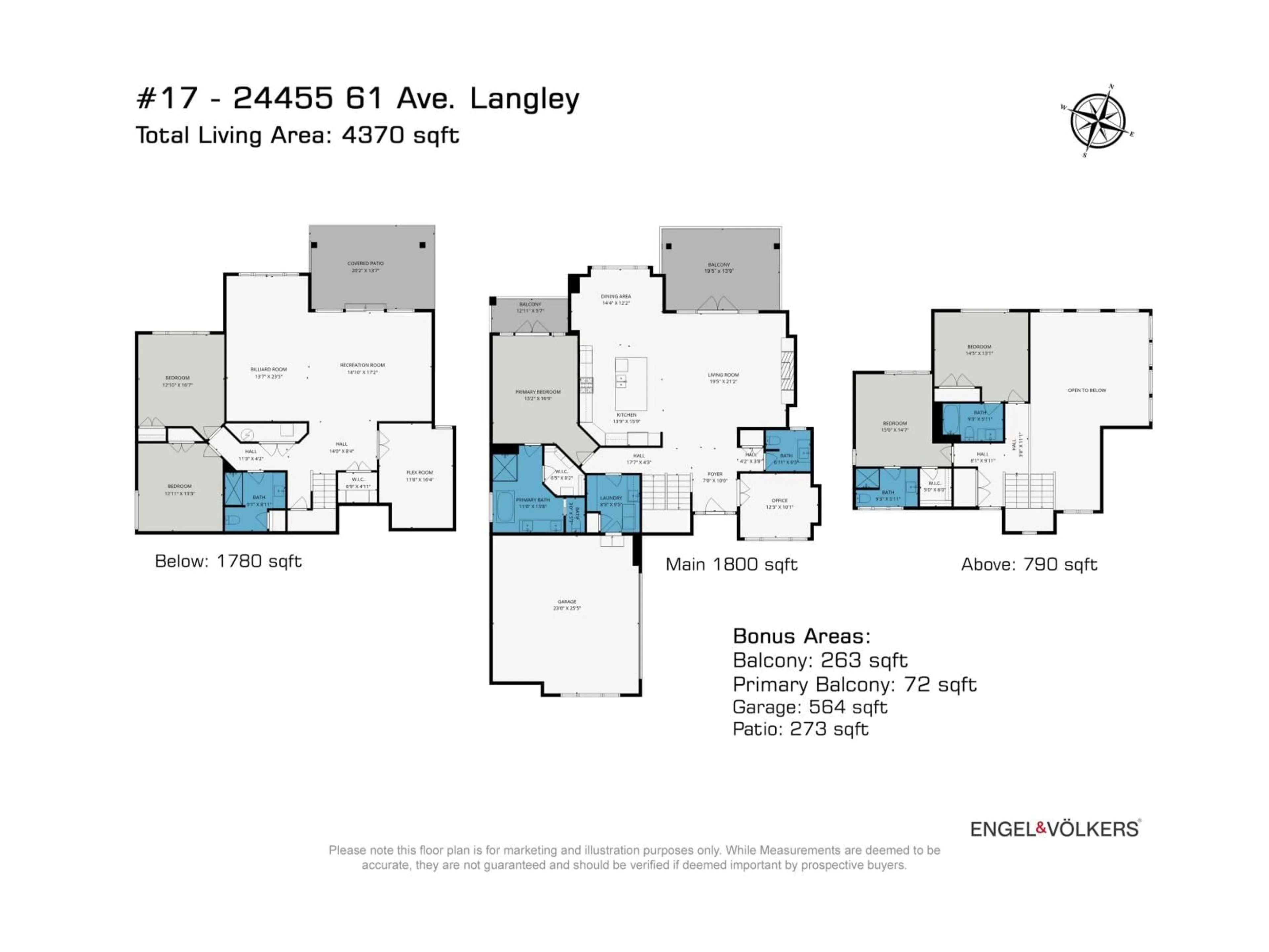 Floor plan for 17 - 24455 61 AVENUE, Langley British Columbia V2Y0R4