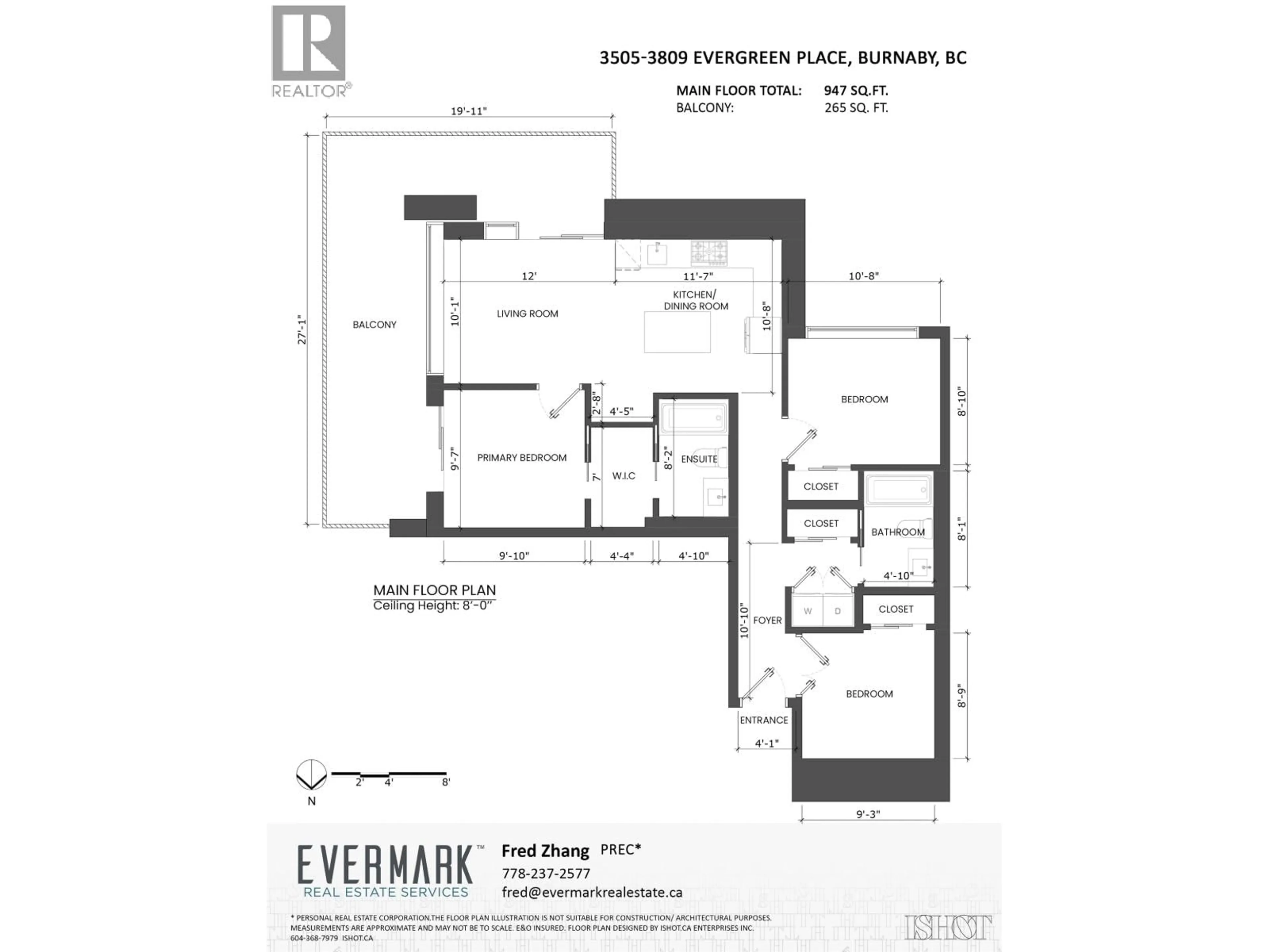 Floor plan for 3505 - 3809 EVERGREEN PLACE, Burnaby British Columbia V3J0M1