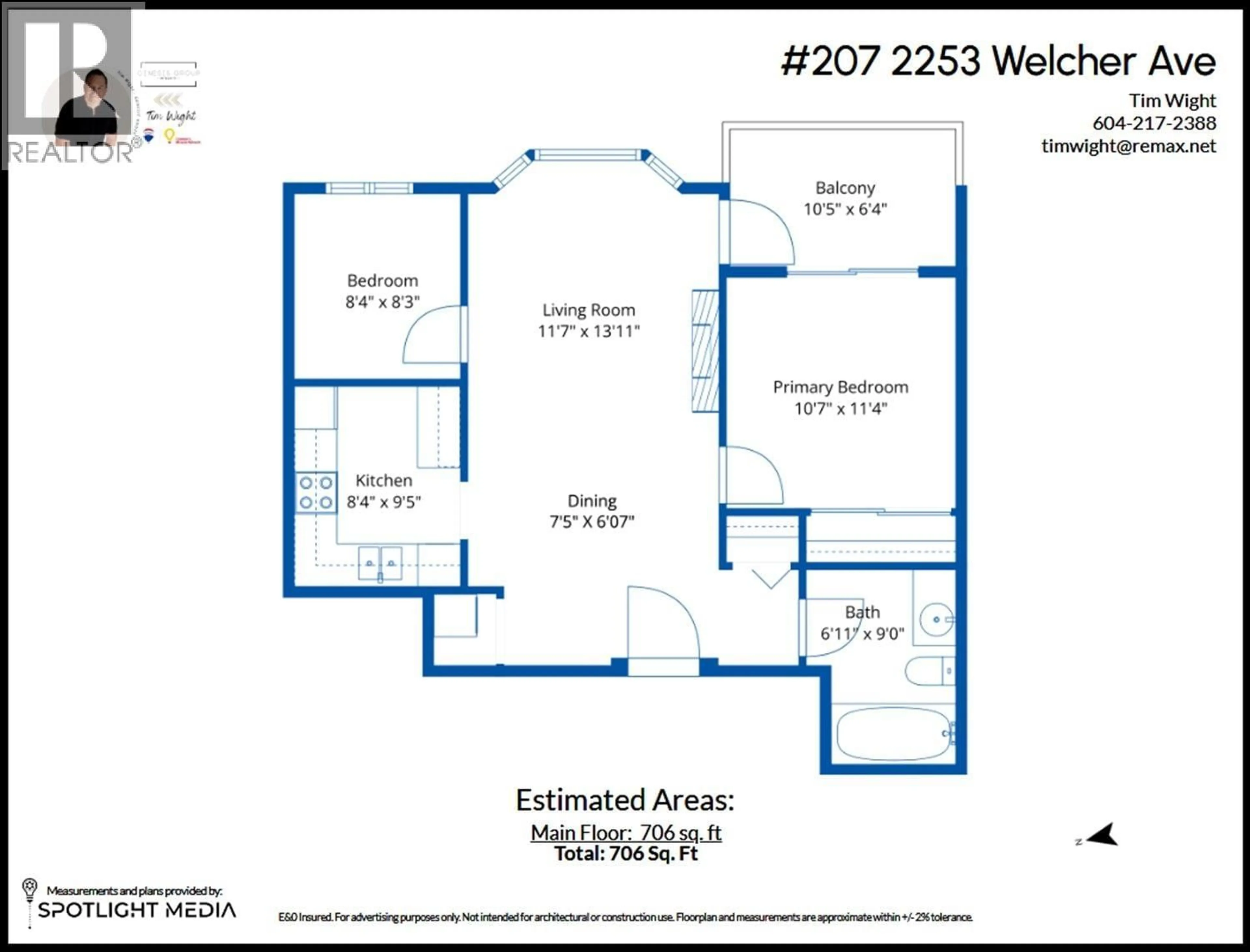 Floor plan for 207 - 2253 WELCHER AVENUE, Port Coquitlam British Columbia V3C1X2