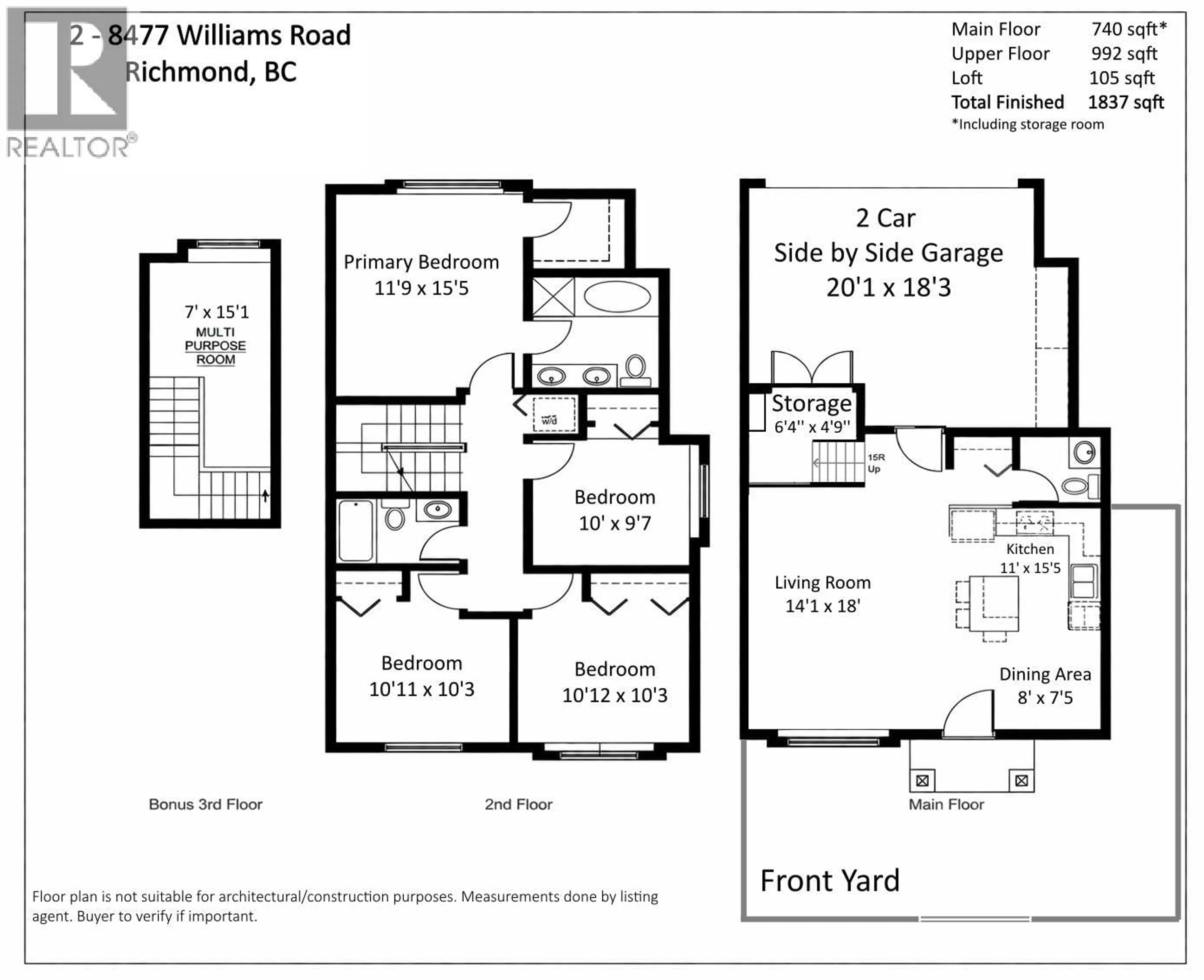Floor plan for 2 - 8477 WILLIAMS ROAD, Richmond British Columbia V7A1G7