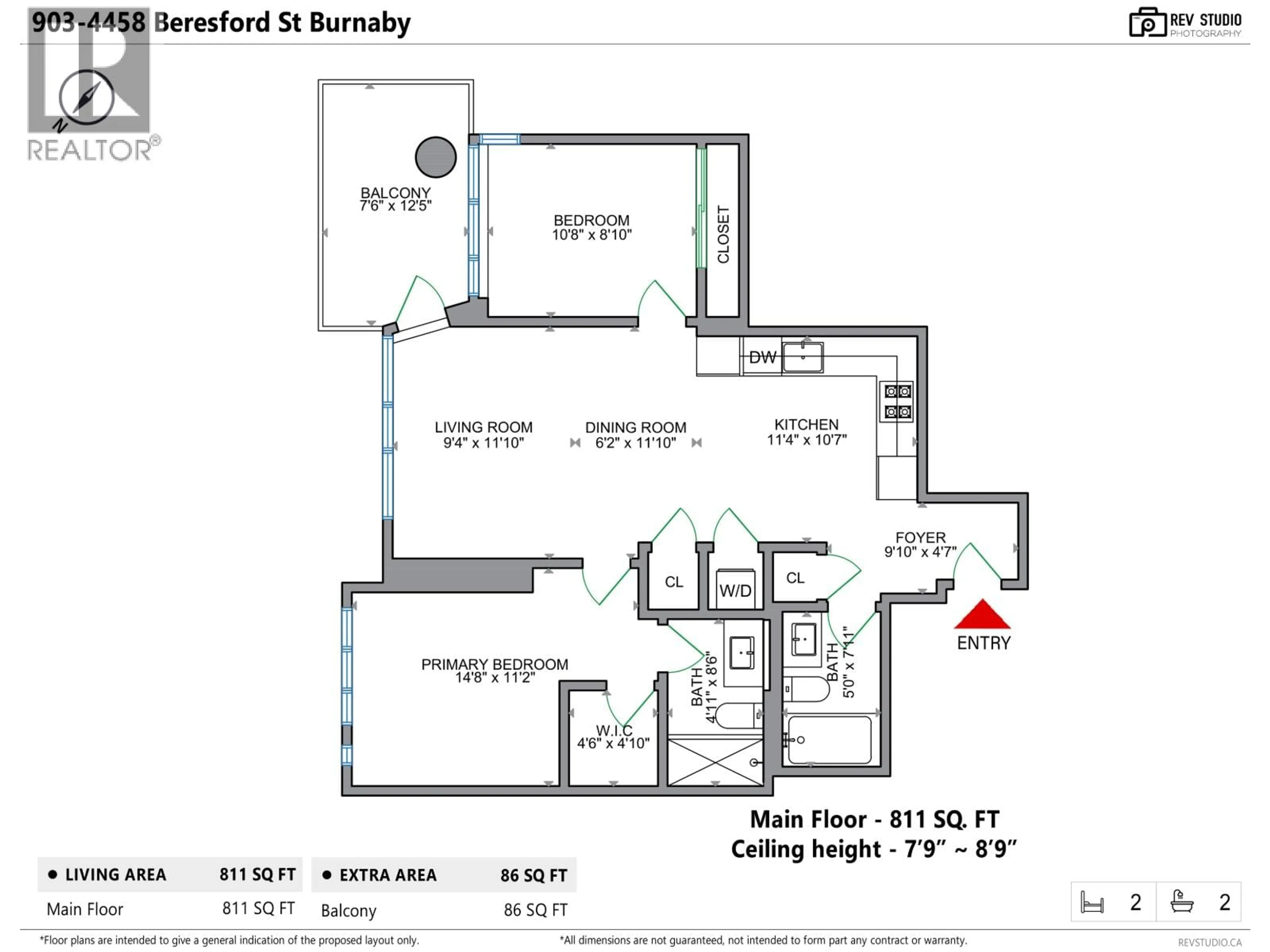 Floor plan for 903 - 4458 BERESFORD STREET, Burnaby British Columbia V5H0J1