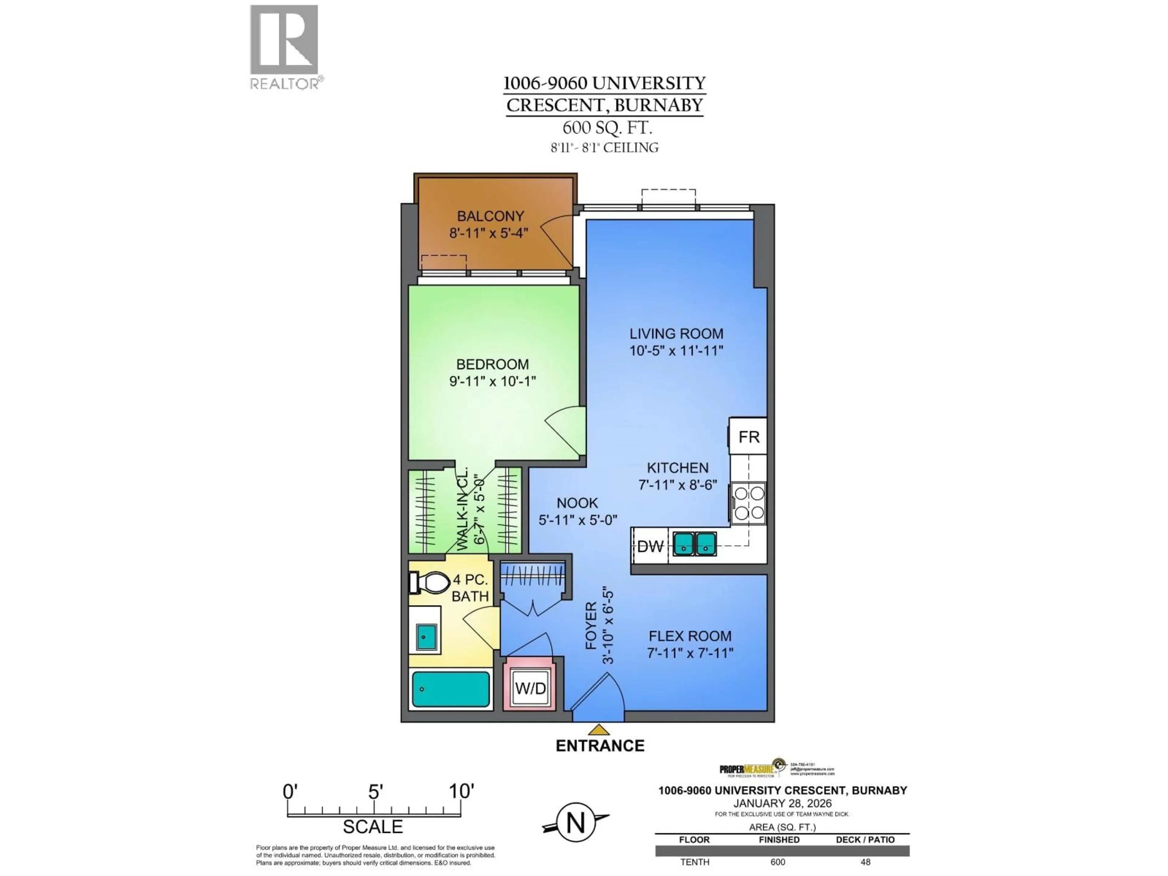 Floor plan for 1006 - 9060 UNIVERSITY CRESCENT, Burnaby British Columbia V5A0E1