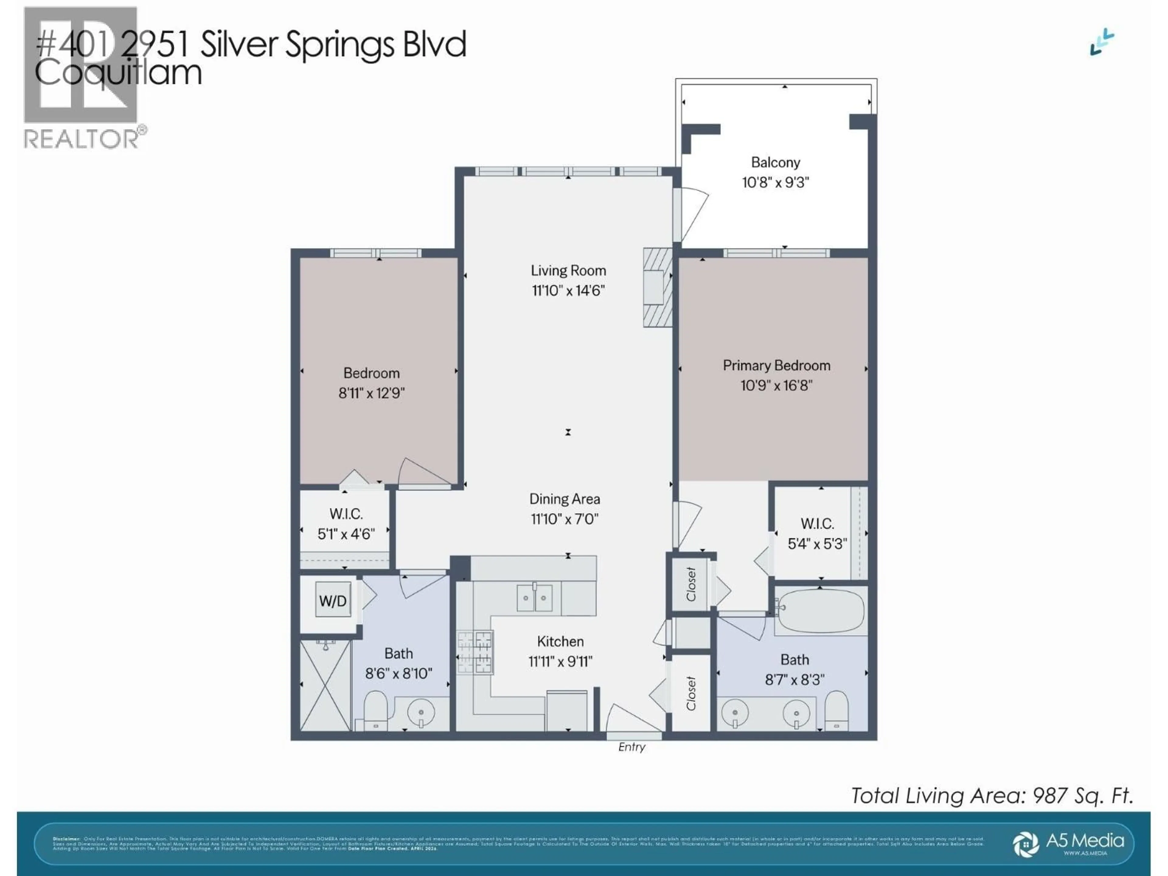 Floor plan for 401 - 2951 SILVER SPRINGS BOULEVARD, Coquitlam British Columbia V3E3S4