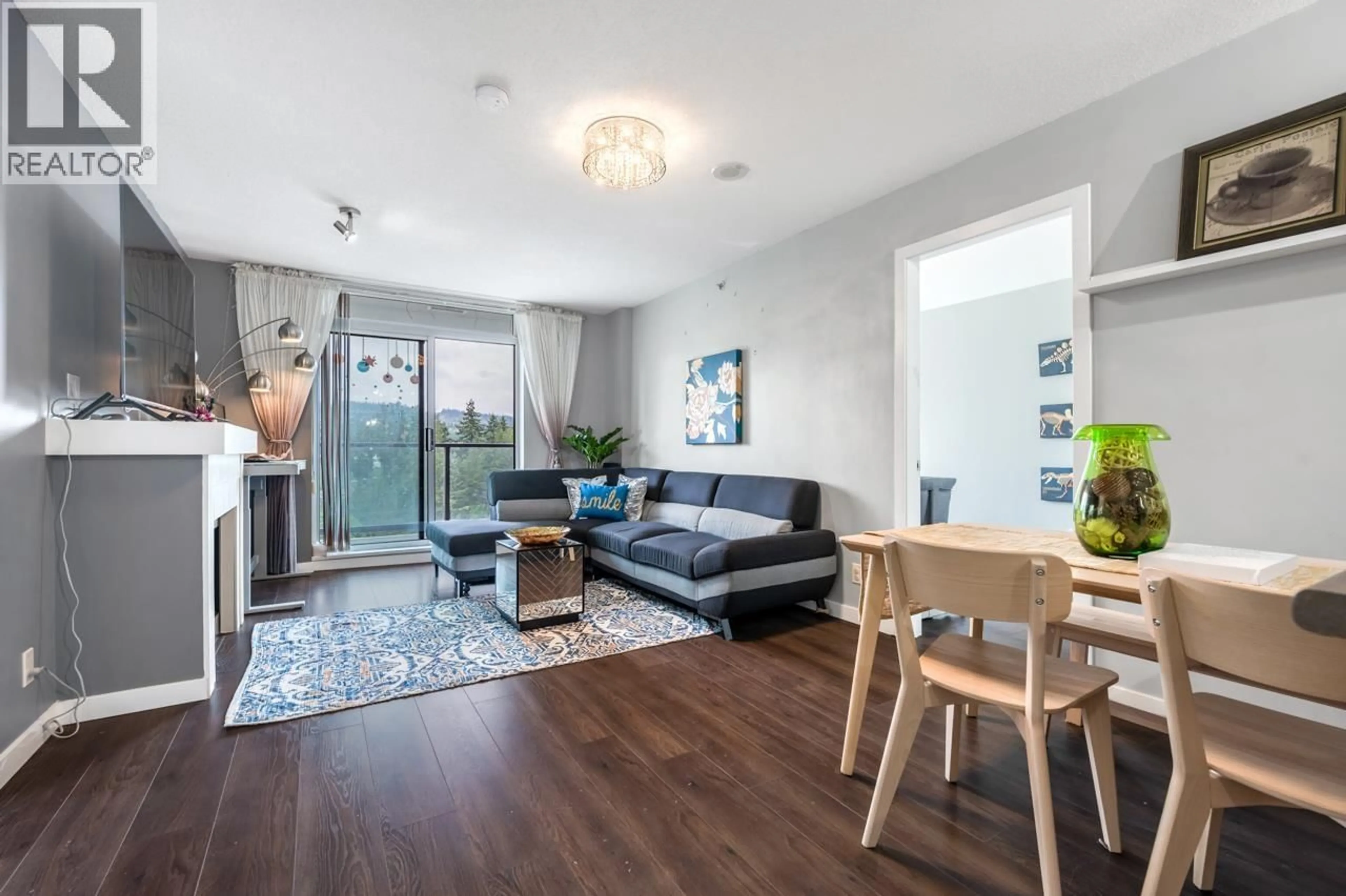 Living room with furniture, wood/laminate floor for 1501 - 1178 HEFFLEY CRESCENT, Coquitlam British Columbia V3B0A7