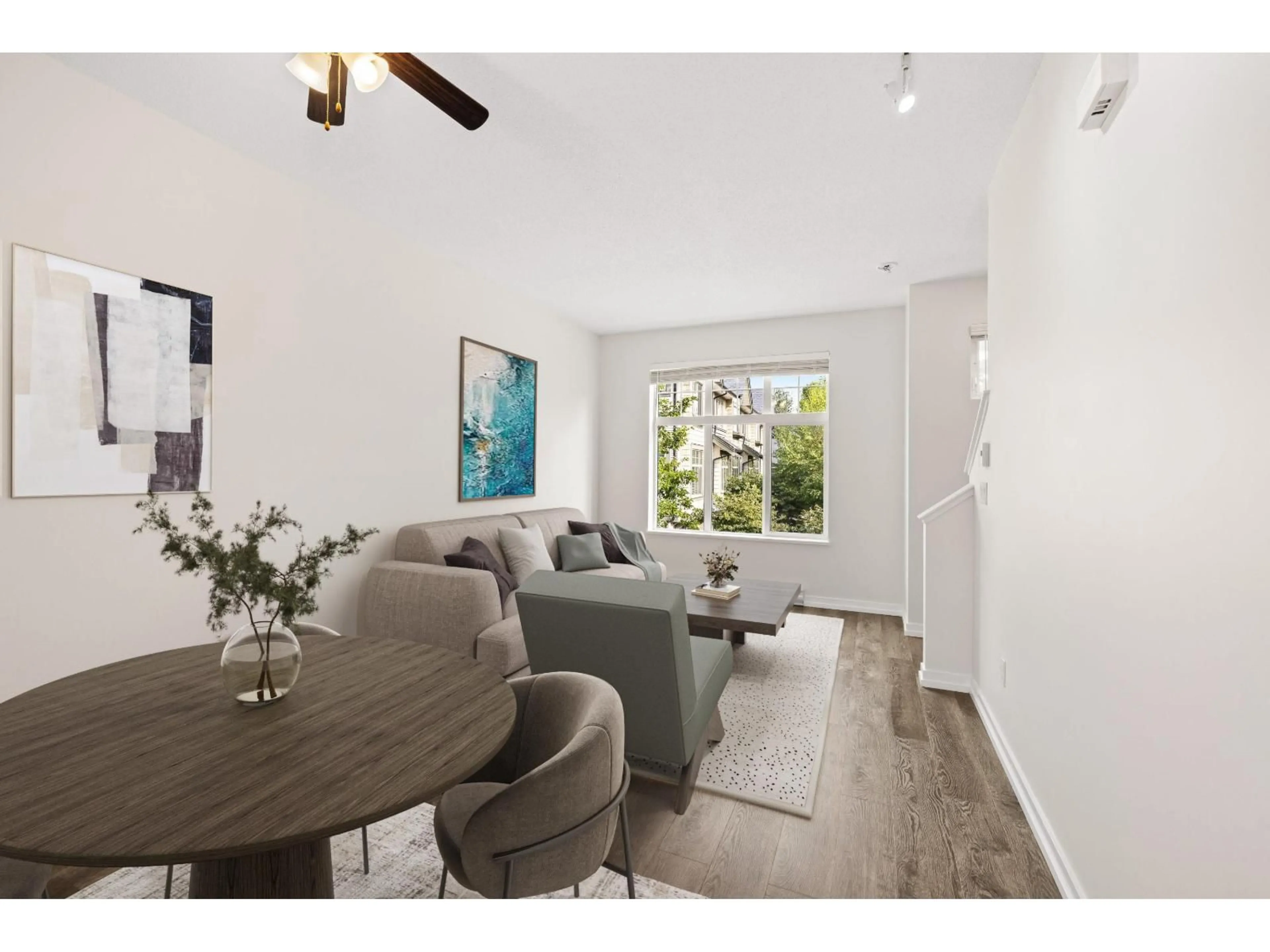 Living room with furniture, wood/laminate floor for 32 - 31098 WESTRIDGE PLACE, Abbotsford British Columbia V2T0C2