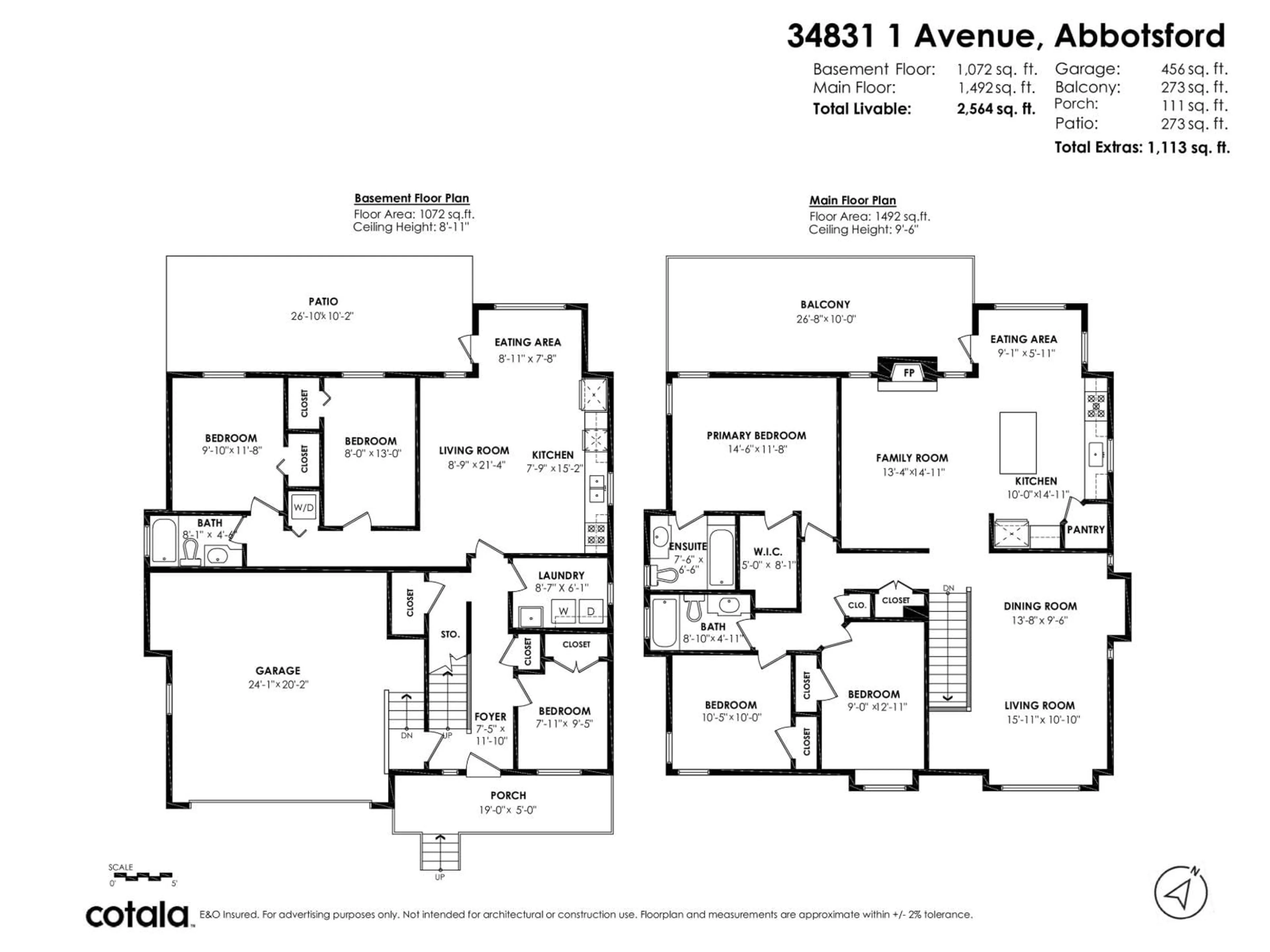 Floor plan for 34831 1 AVENUE, Abbotsford British Columbia V2S8C1