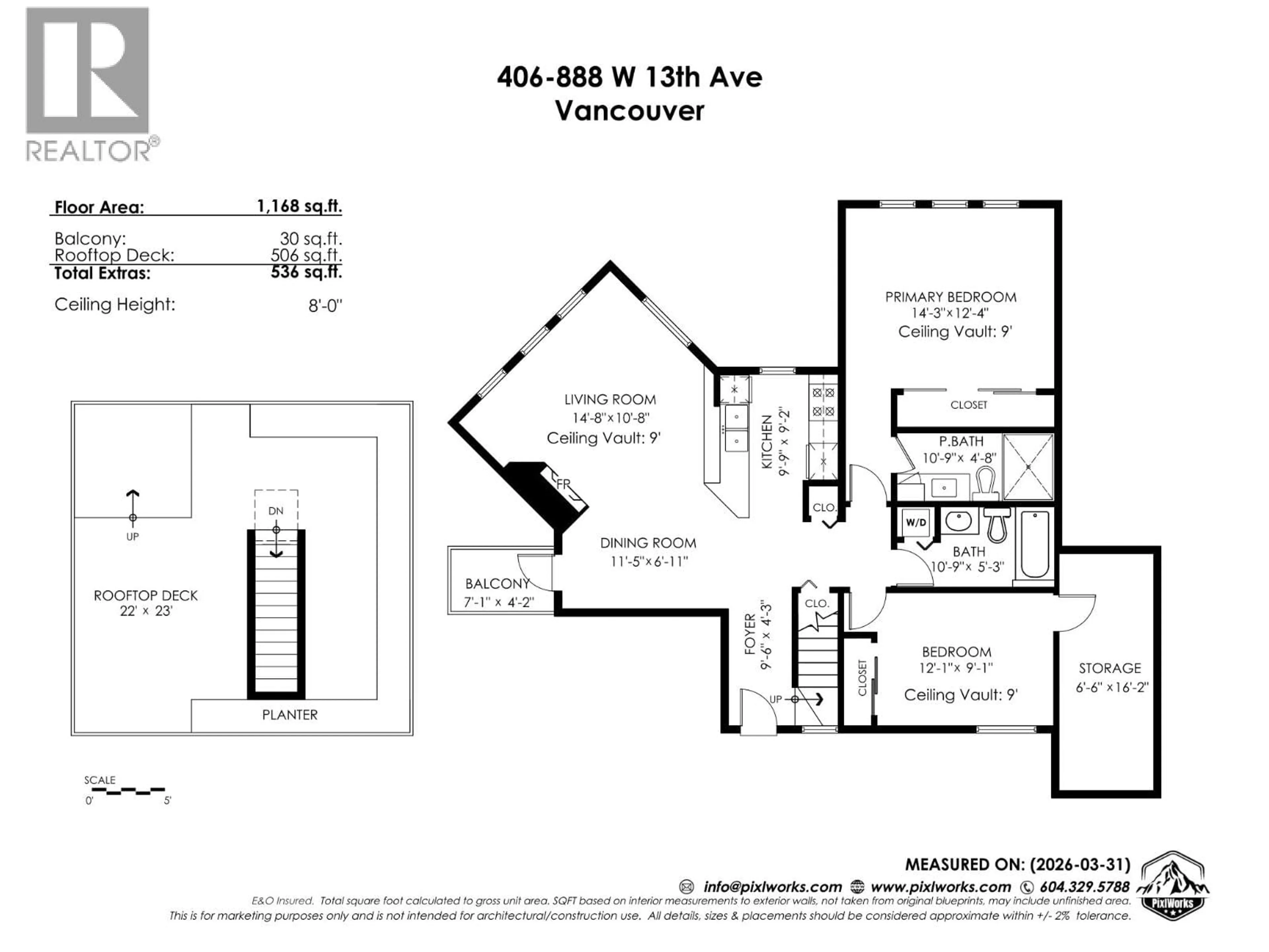 Floor plan for 406 - 888 13TH AVENUE, Vancouver British Columbia V5Z1P2
