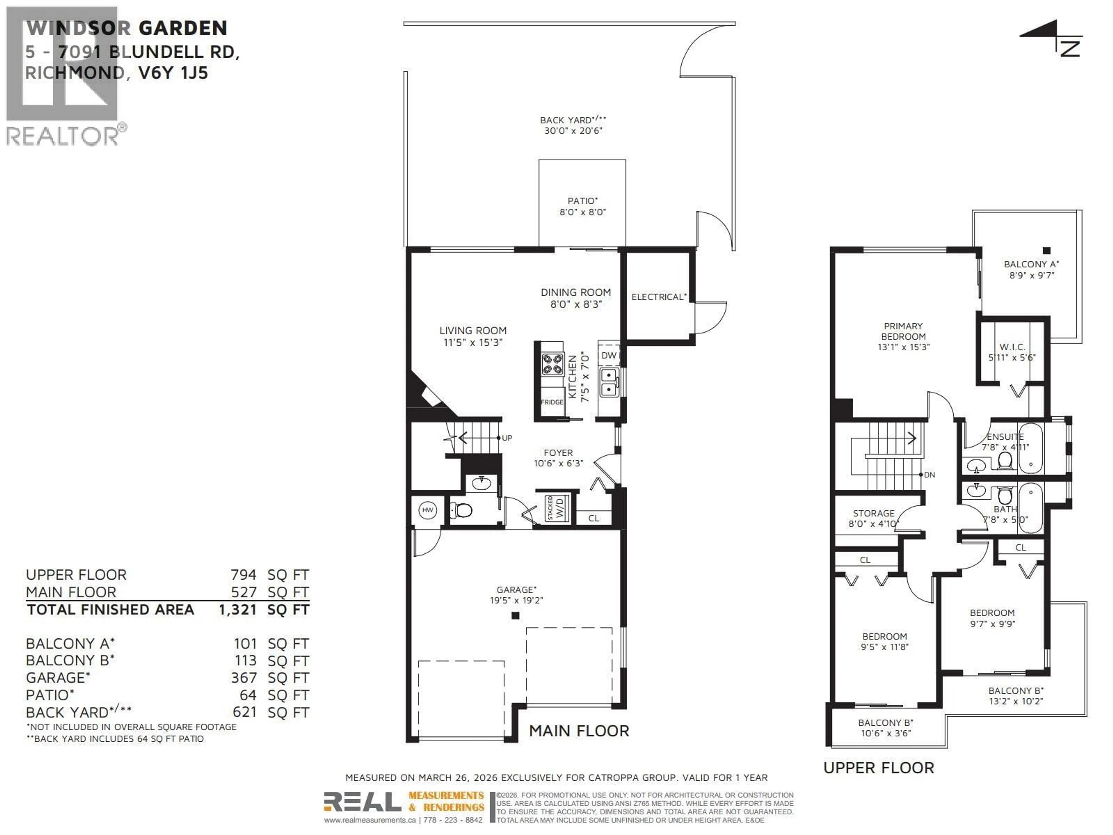 Floor plan for 5 - 7091 BLUNDELL ROAD, Richmond British Columbia V6Y1J5