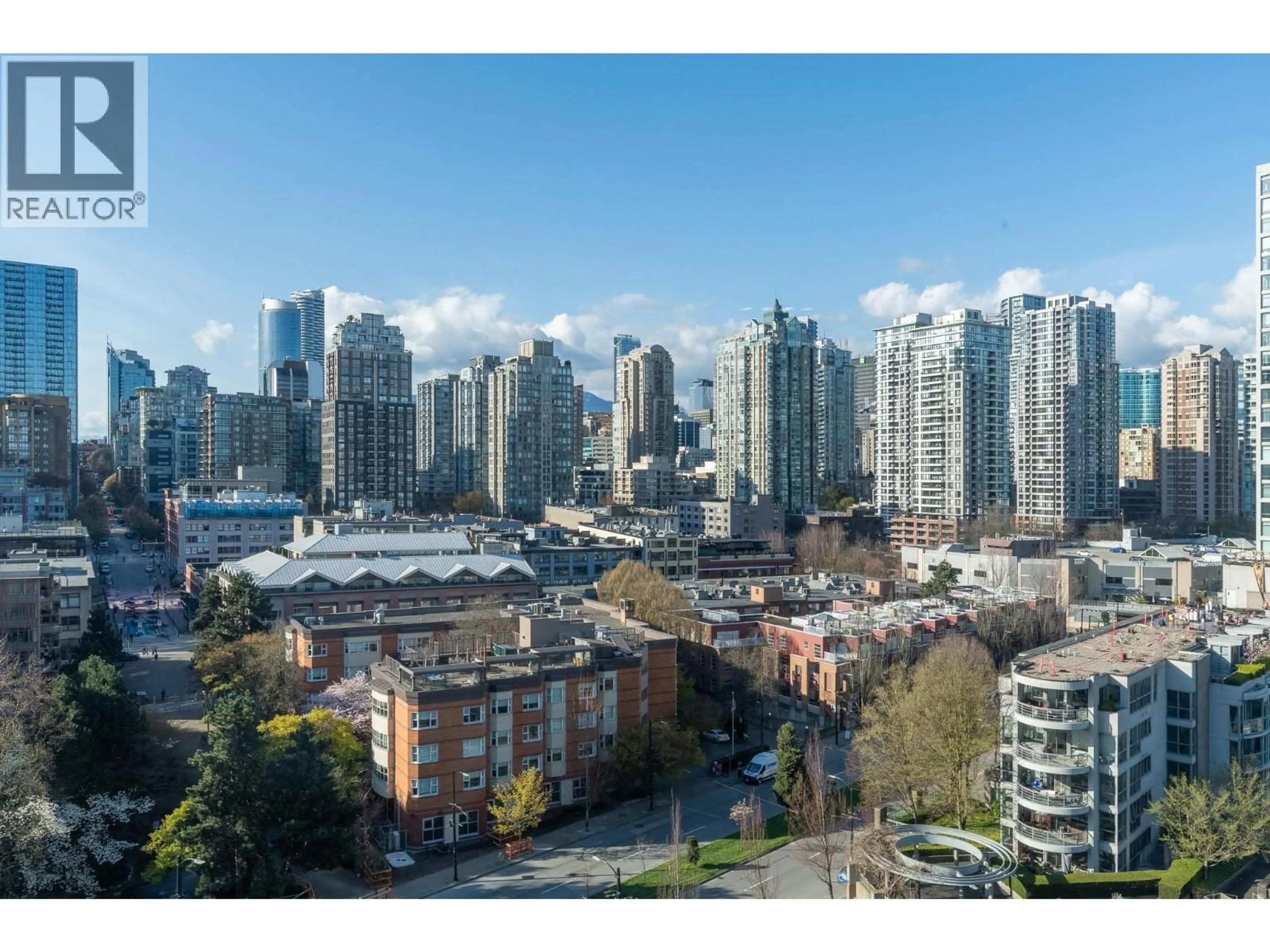 A pic from outside/outdoor area/front of a property/back of a property/a pic from drone, city buildings view from balcony for 1605 - 193 AQUARIUS MEWS, Vancouver British Columbia V6Z2Z2
