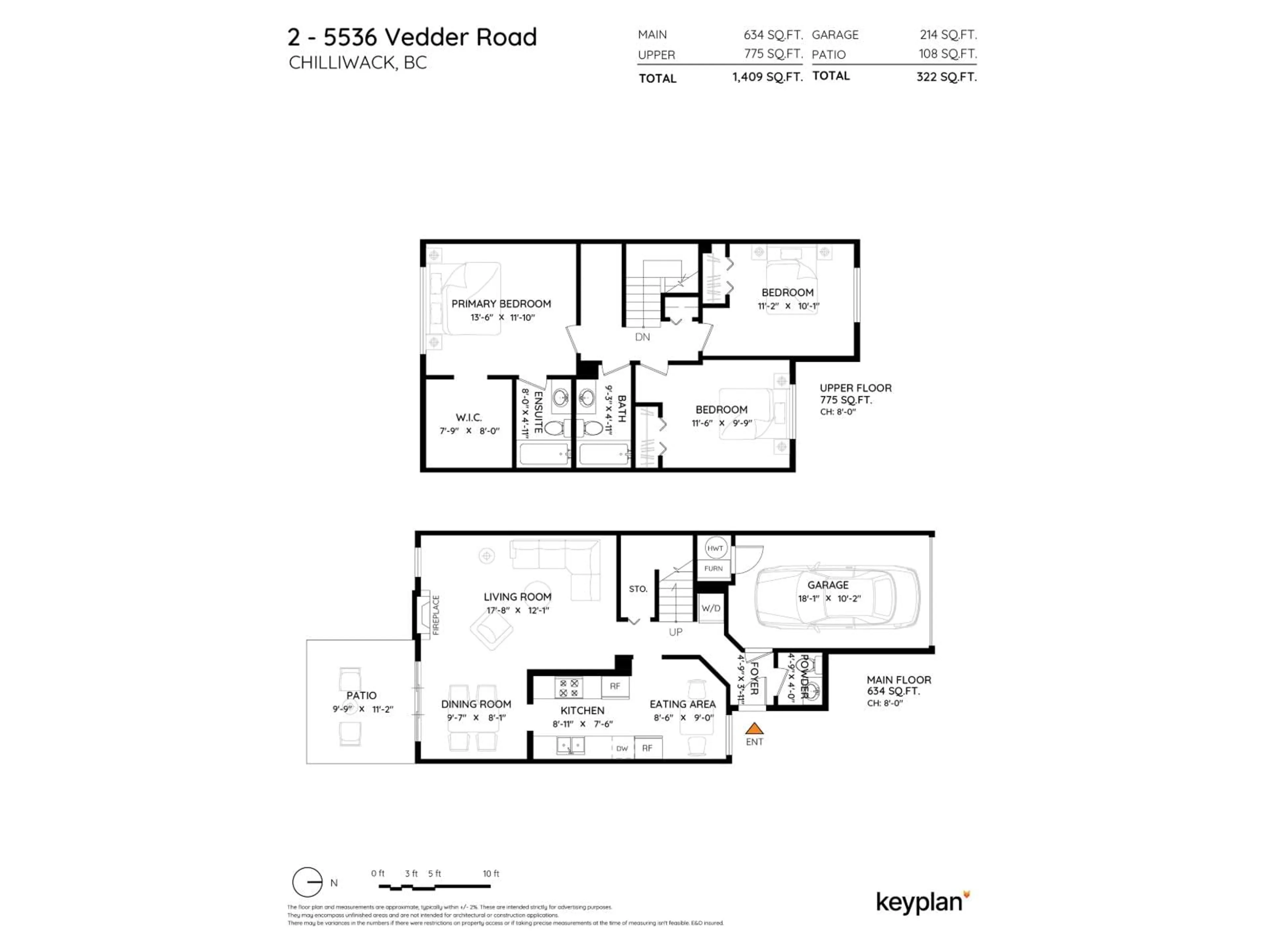 Floor plan for 2 - 5536 VEDDER ROAD, Chilliwack British Columbia V2R3X5