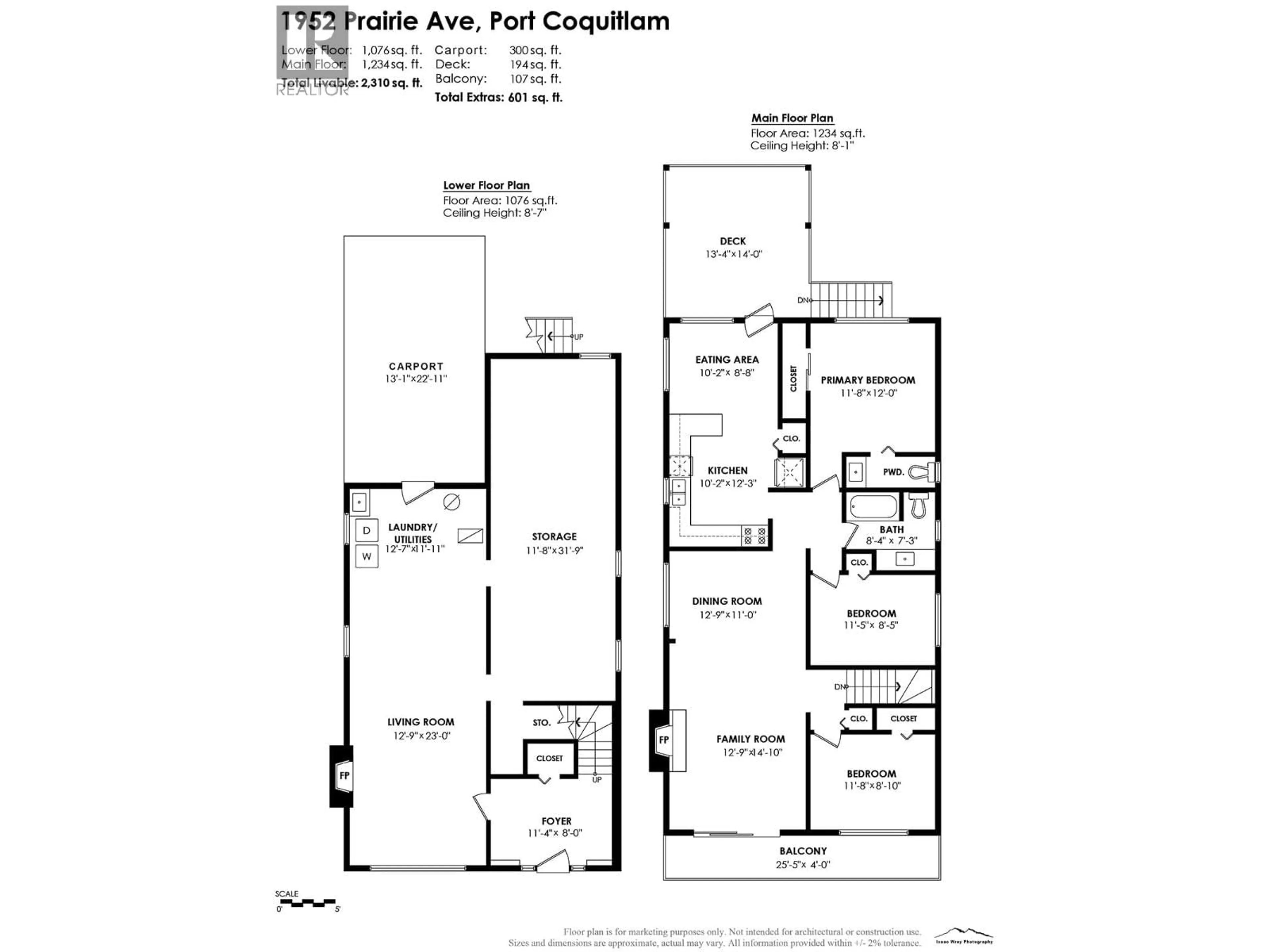 Floor plan for 1952 PRAIRIE AVENUE, Port Coquitlam British Columbia V3B1V4