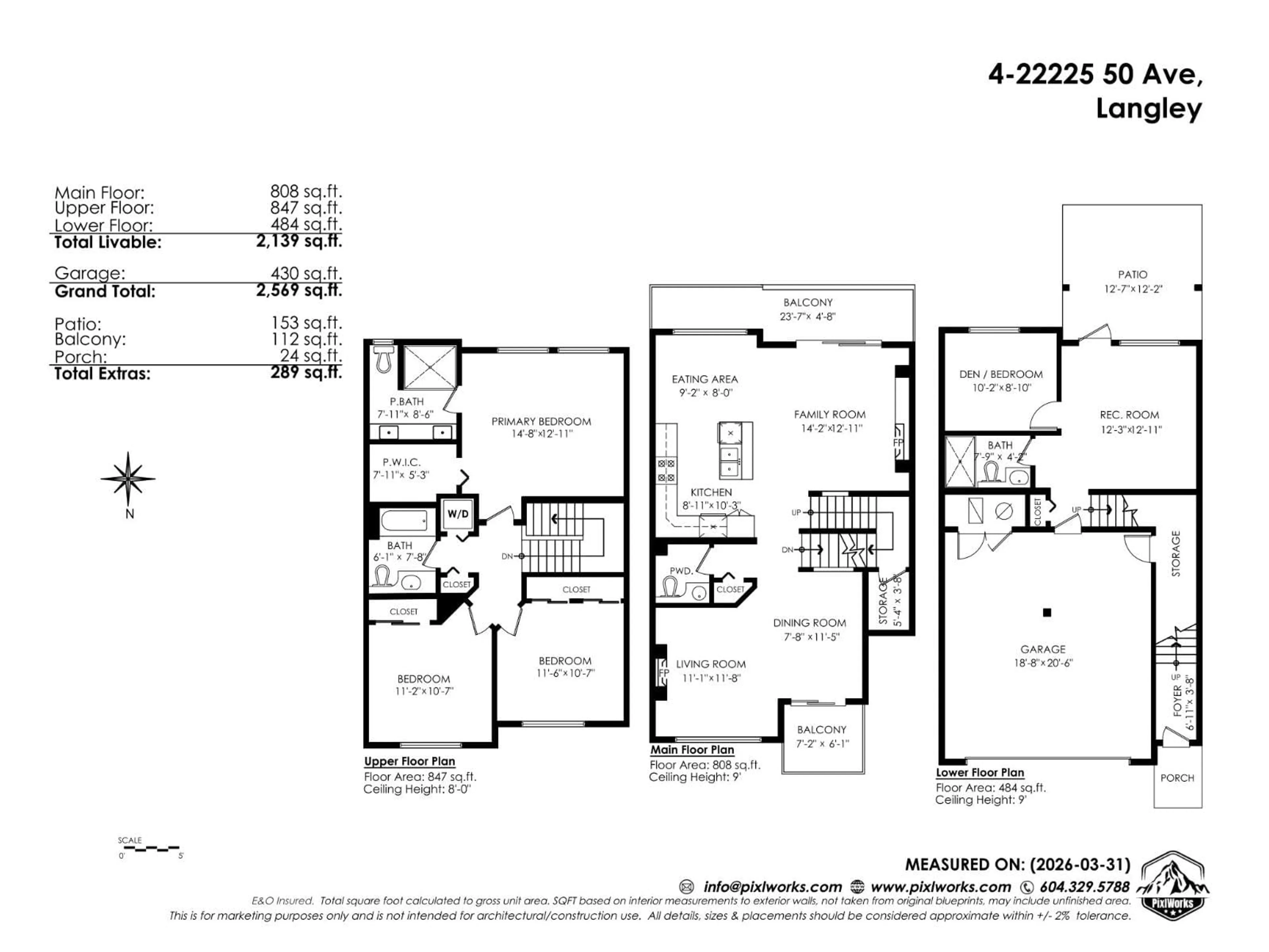 Floor plan for 4 - 22225 50 AVENUE, Langley British Columbia V2Y0G7