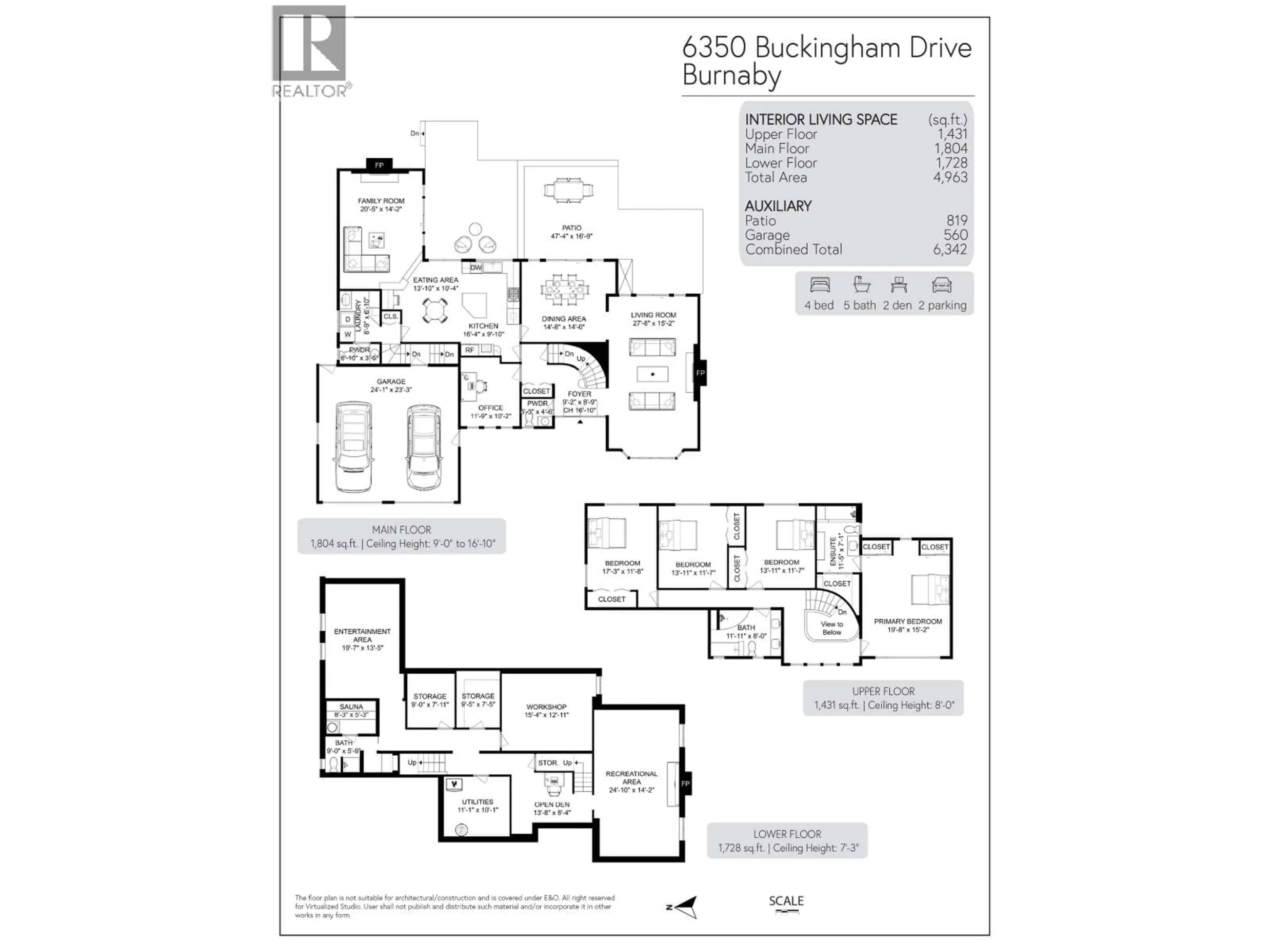 Floor plan for 6350 BUCKINGHAM DRIVE, Burnaby British Columbia V5E2A7