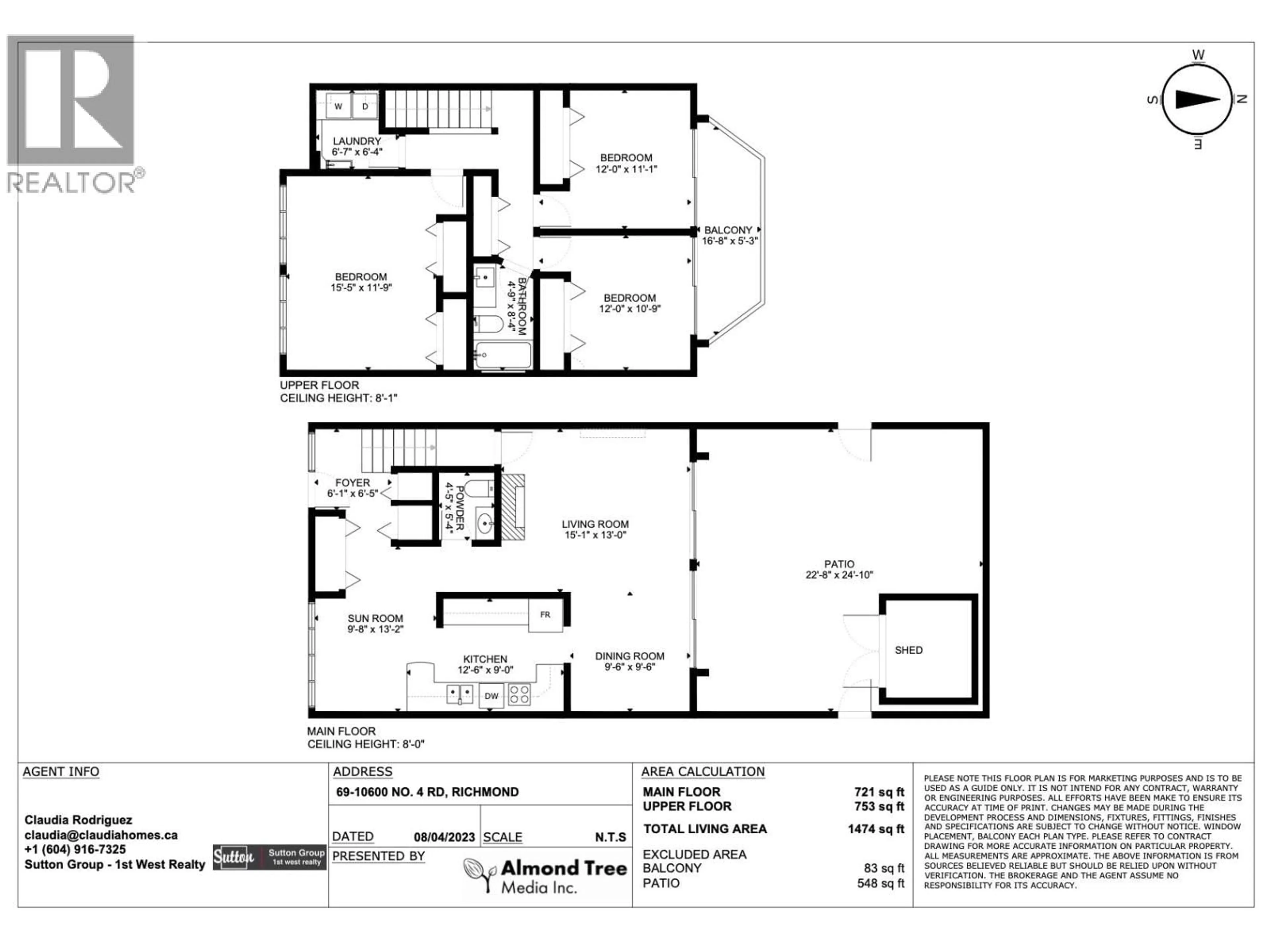 Floor plan for 69 - 10600 NO. 4 ROAD, Richmond British Columbia V7A2Z7